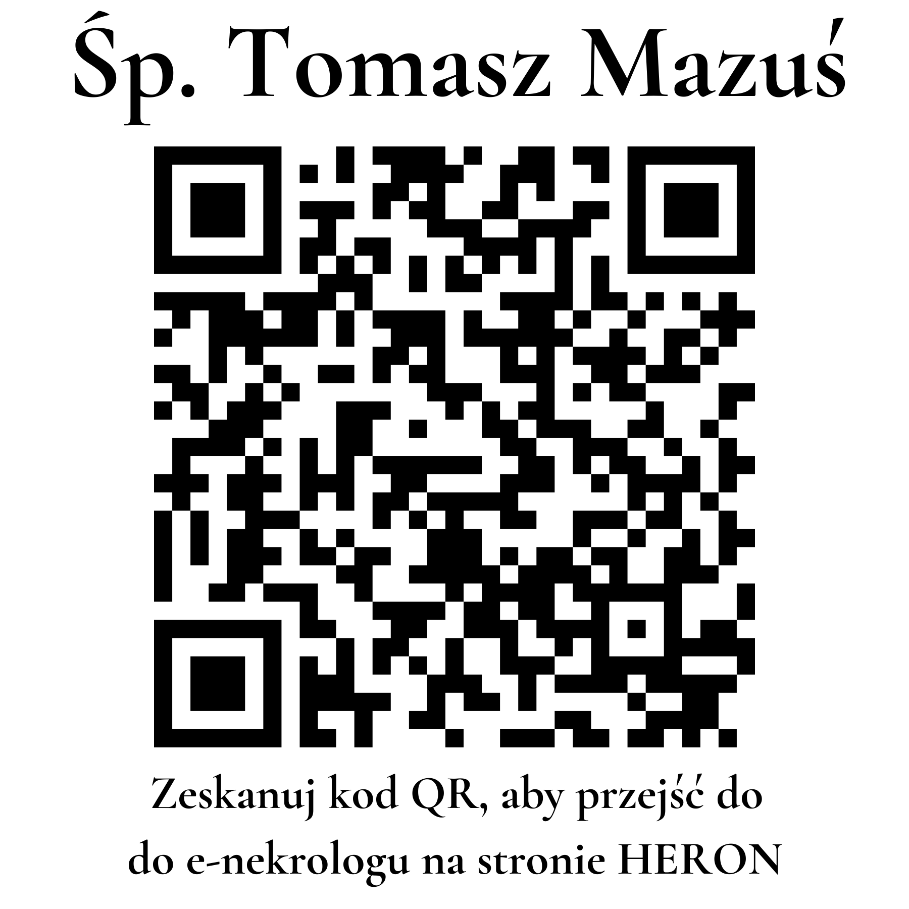 Kod QR do nekrologu Tomasz Mazuś