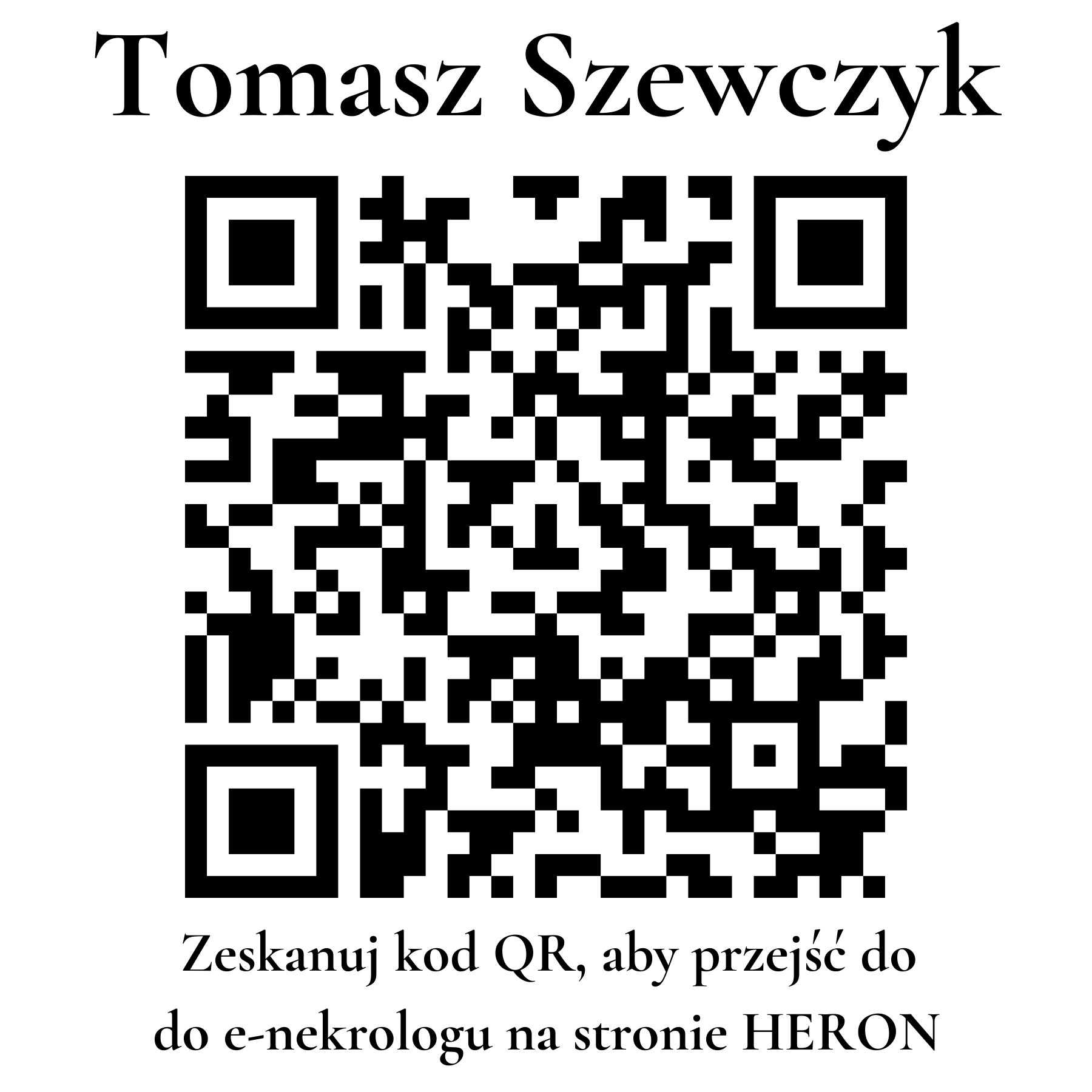 Kod QR do nekrologu Tomasz Szewczyk