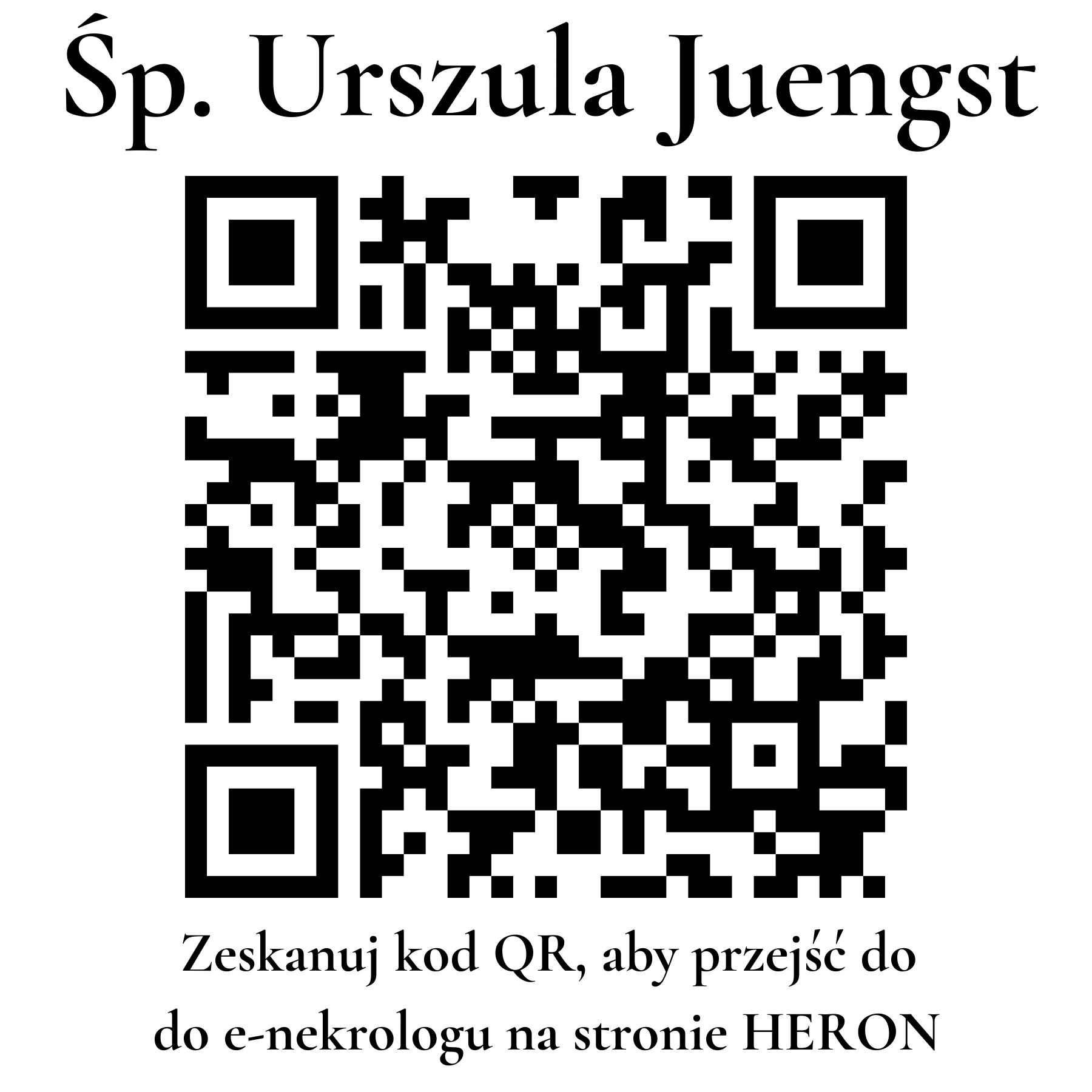 Kod QR do nekrologu Urszula Juengst