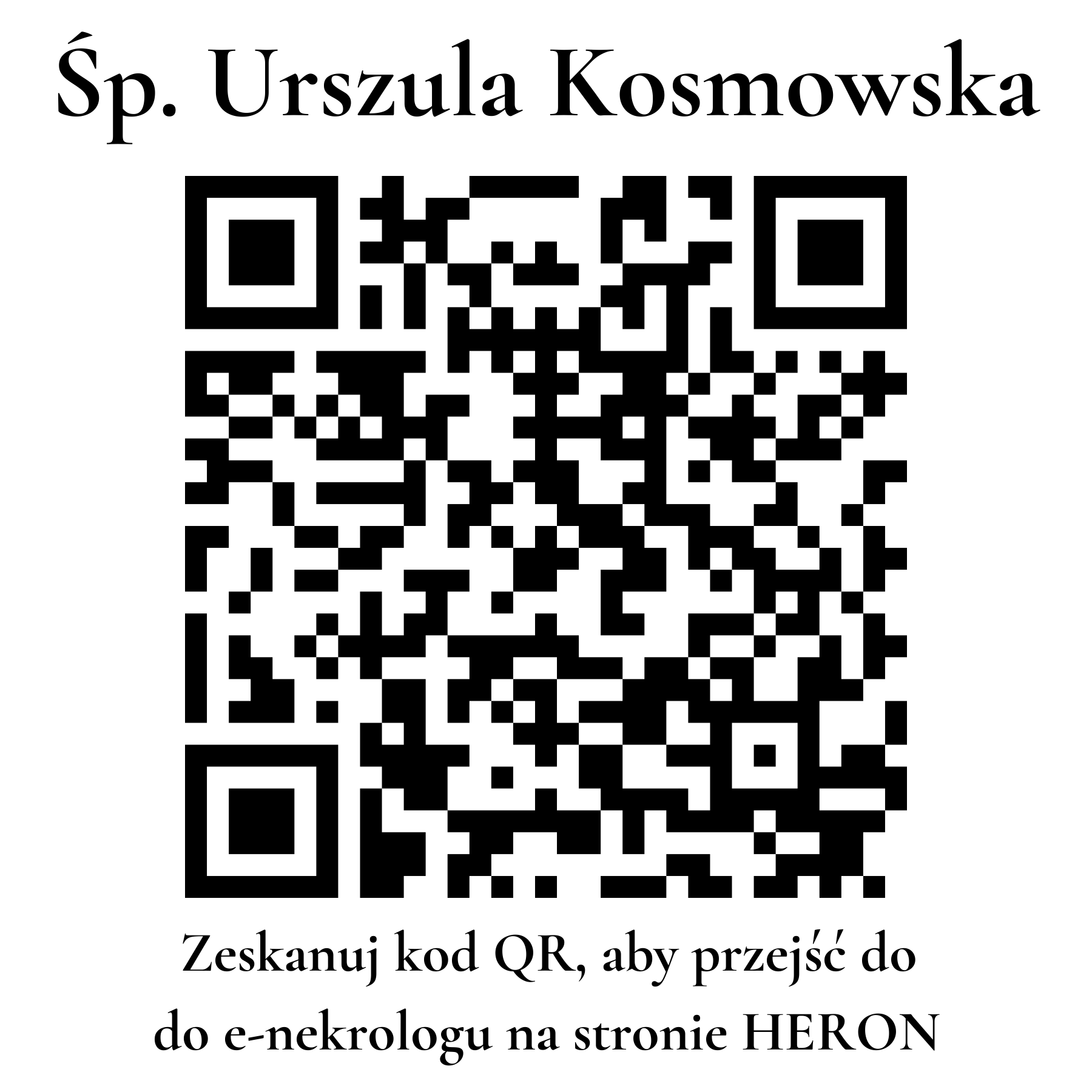 Kod QR do nekrologu Urszula Kosmowska