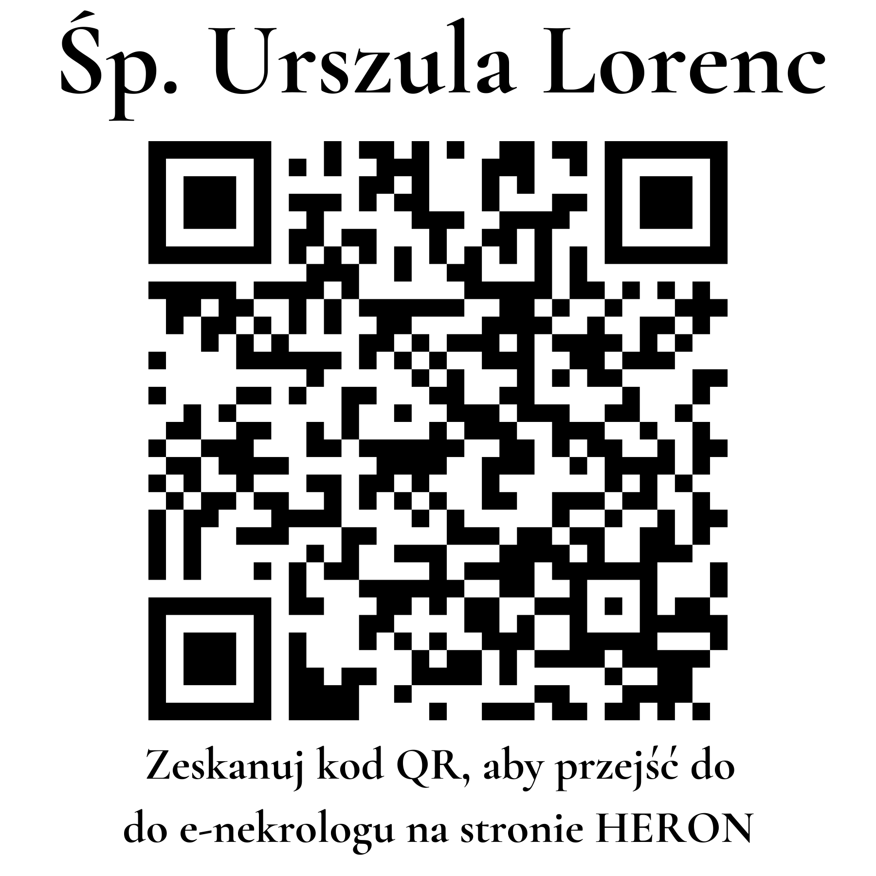 Kod QR do nekrologu Urszula Lorenc