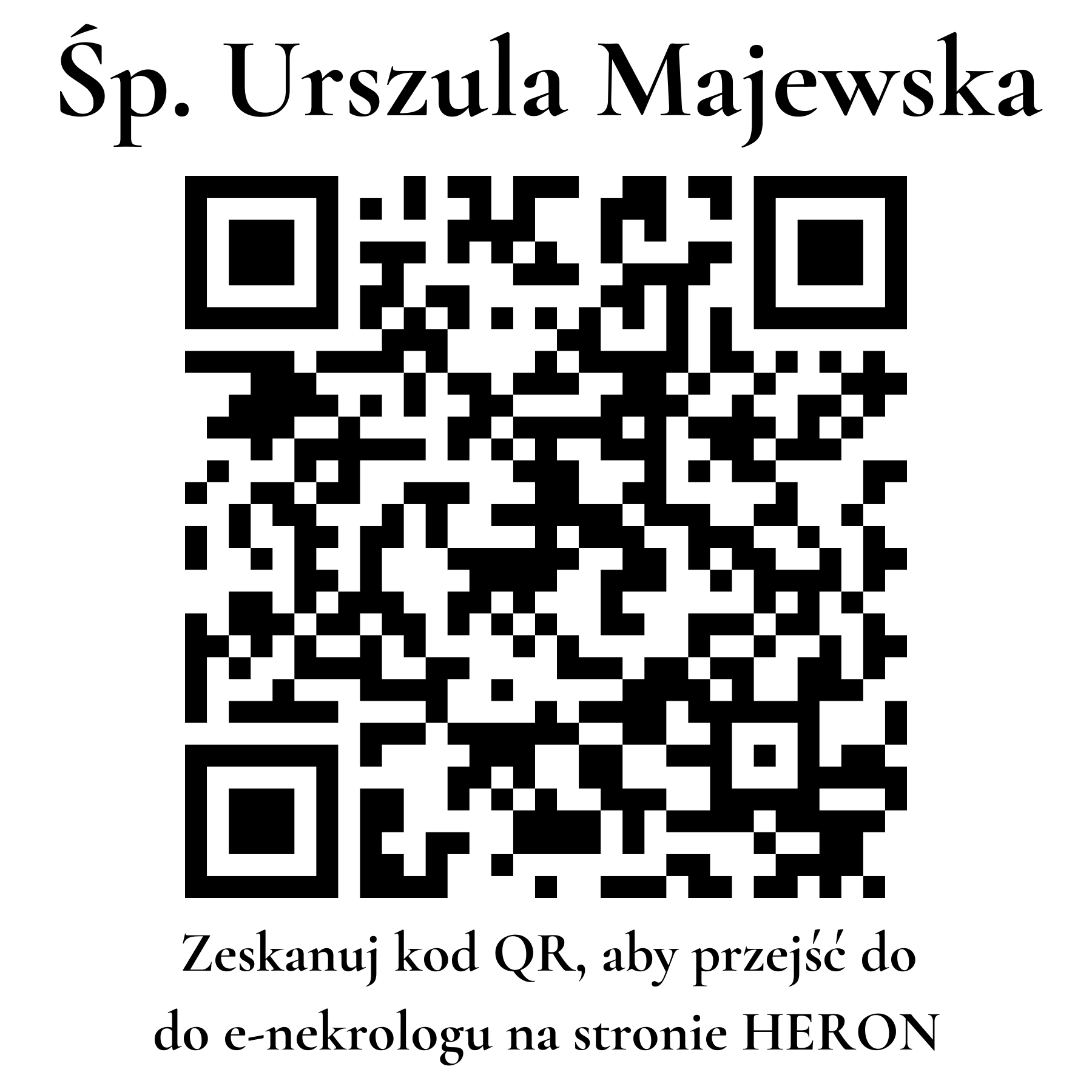 Kod QR do nekrologu Urszula Majewska