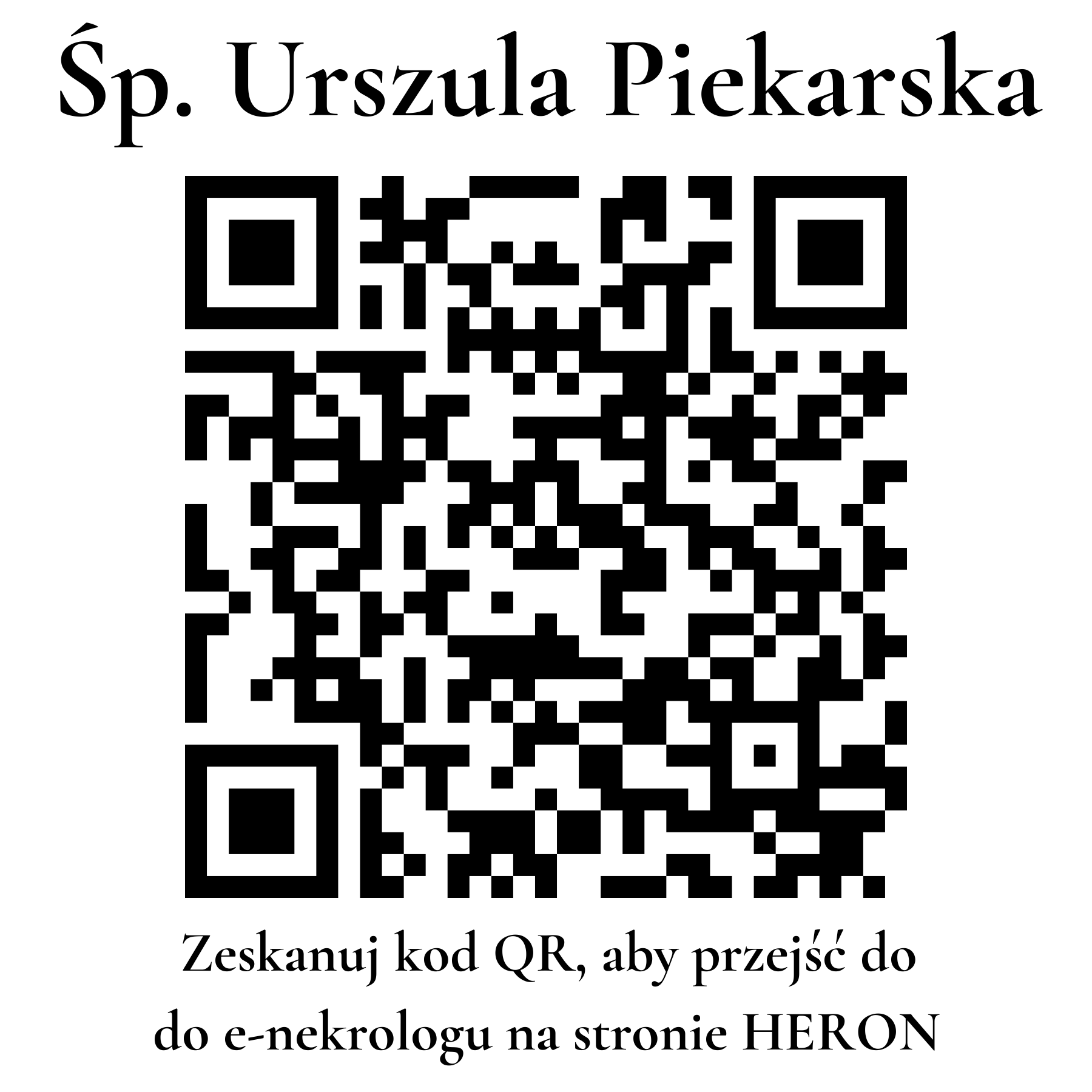 Kod QR do nekrologu Urszula Piekarska