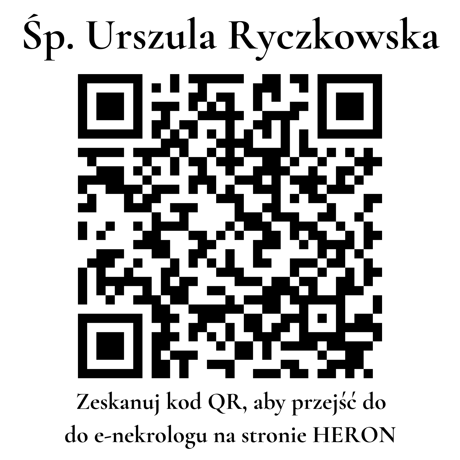 Kod QR do nekrologu Urszula Ryczkowska Kod QR do nekrologu Urszula Ryczkowska