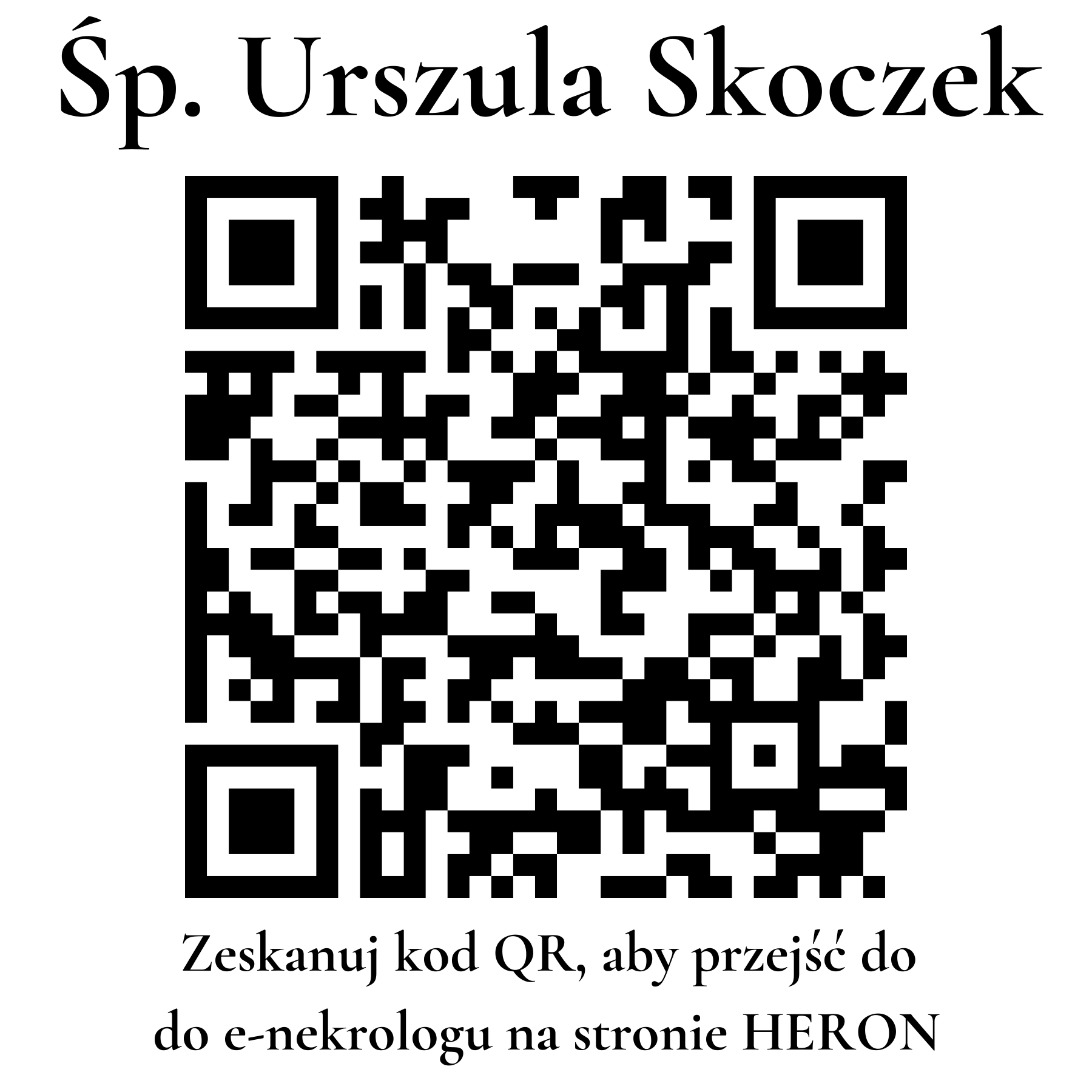 Kod QR do nekrologu Urszula Skoczek