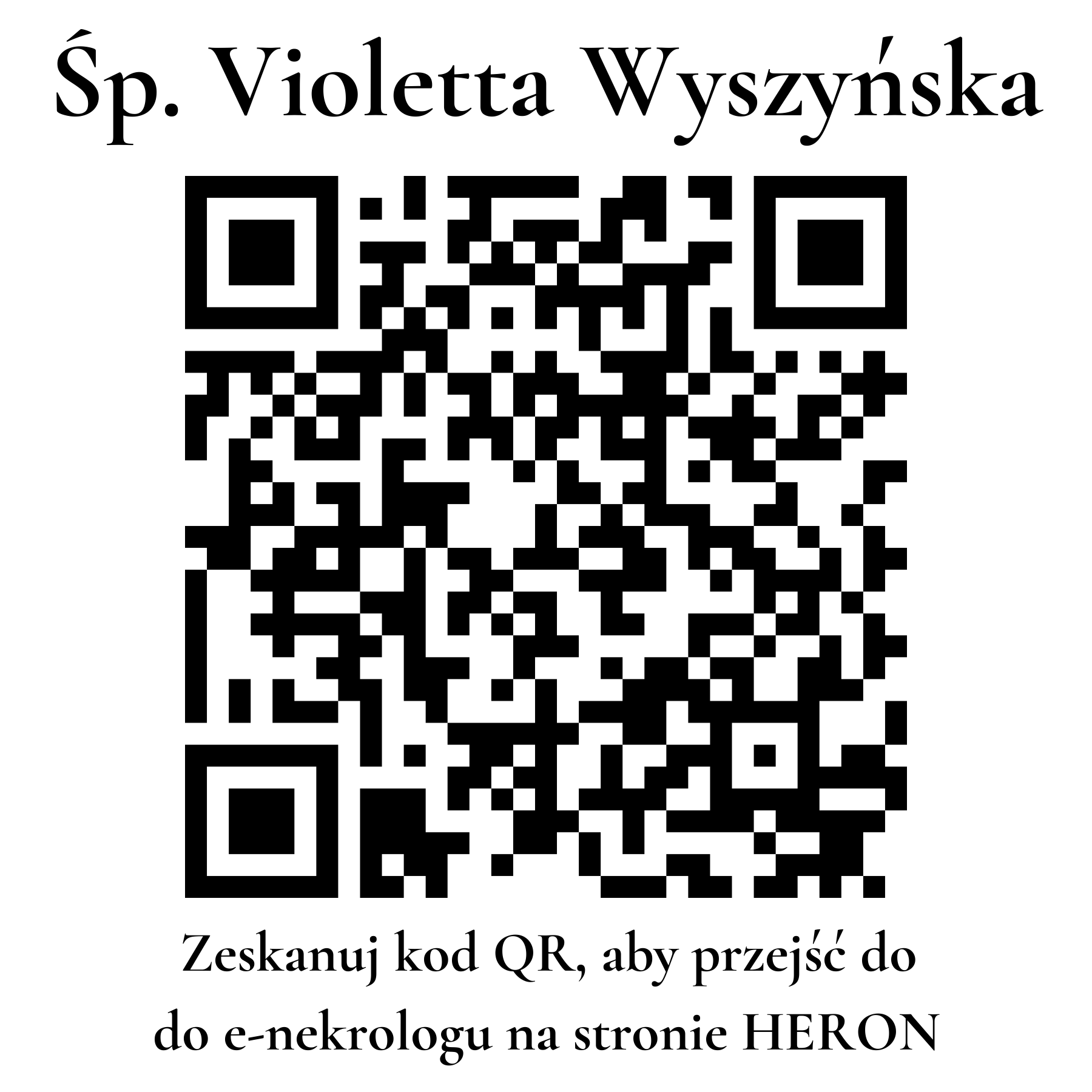 Kod QR do nekrologu Violetta Wyszyńska