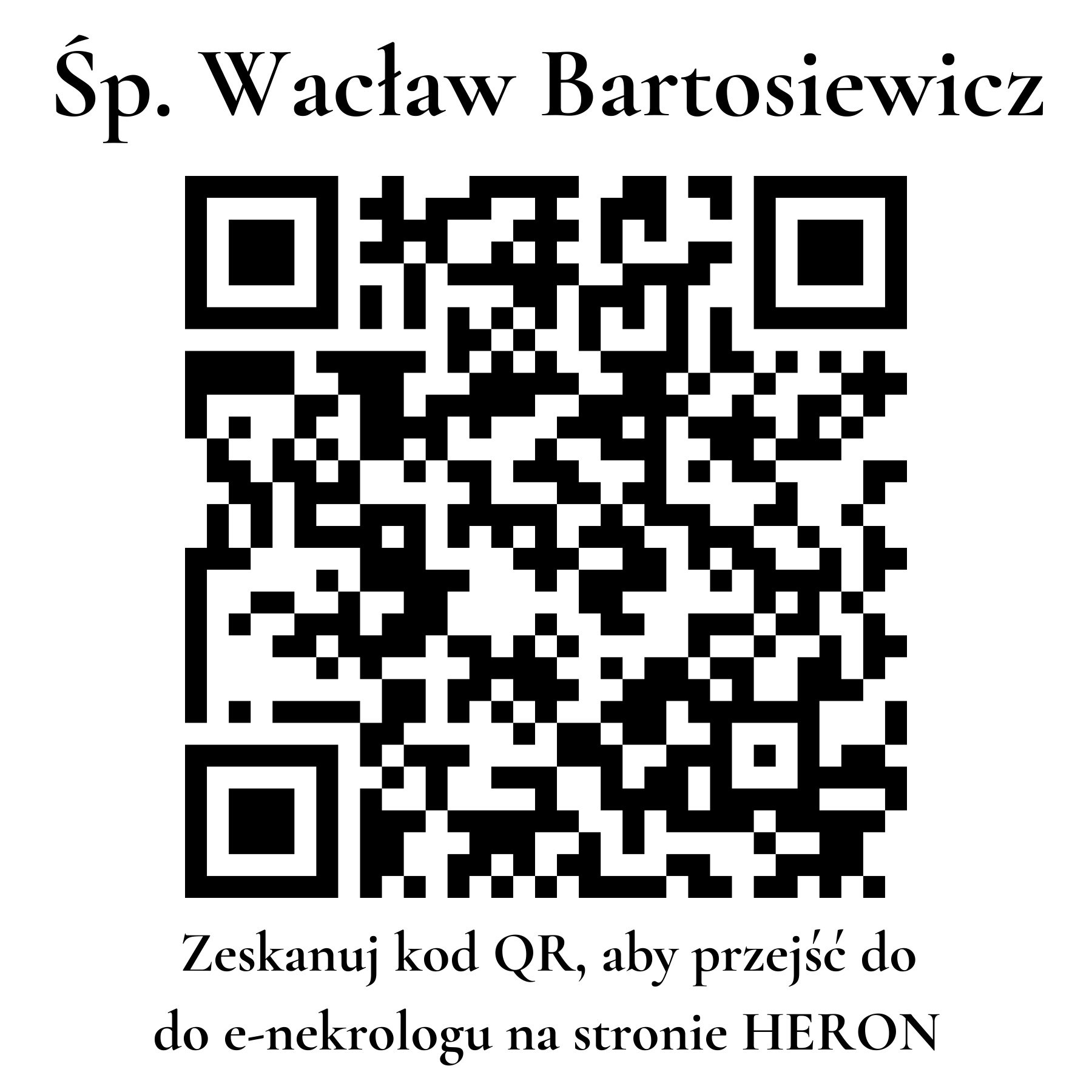 Kod QR do nekrologu Wacław Bartosiewicz