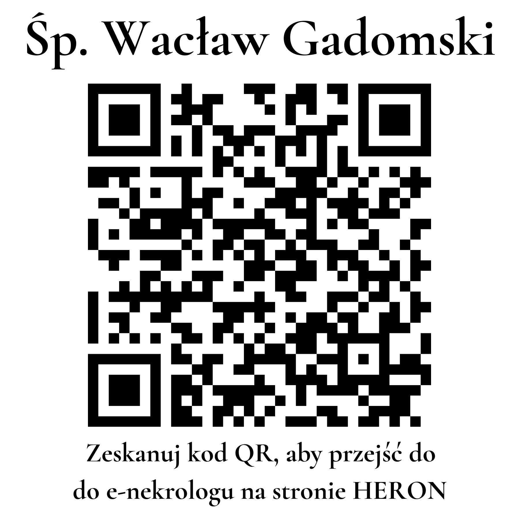 Kod QR do nekrologu Wacław Gadomski