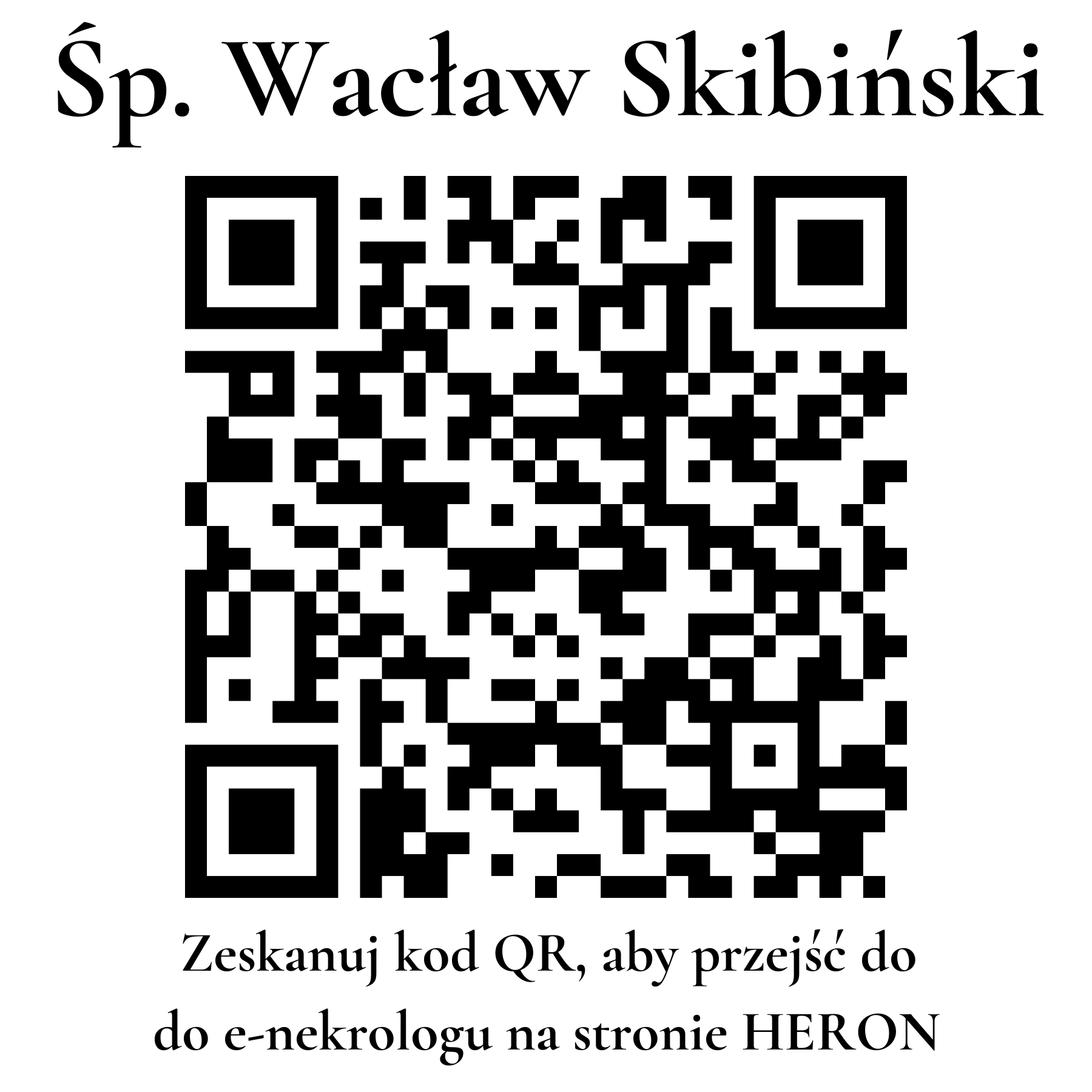 Kod QR do nekrologu Wacław Skibiński
