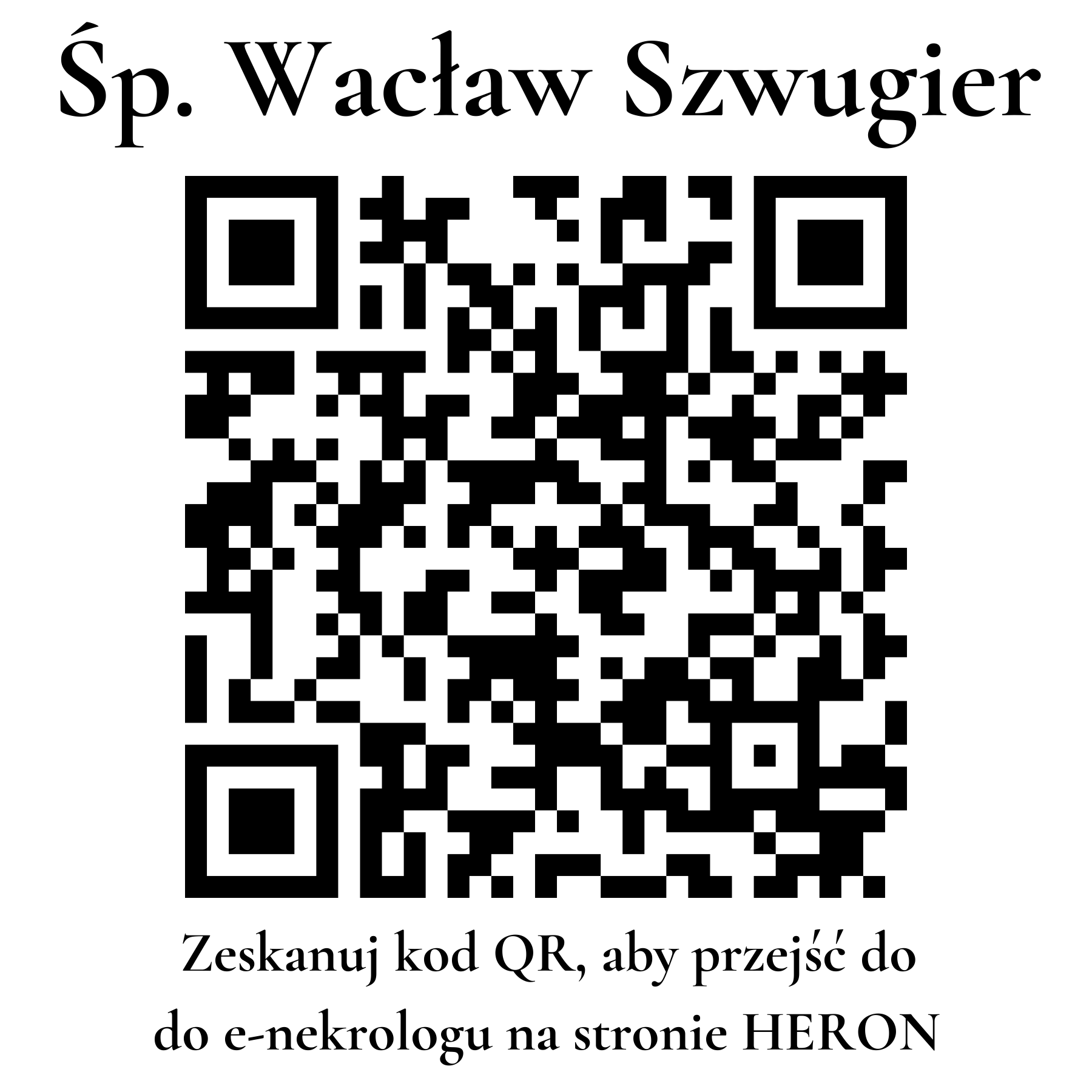 Kod QR do nekrologu Wacław Szwugier