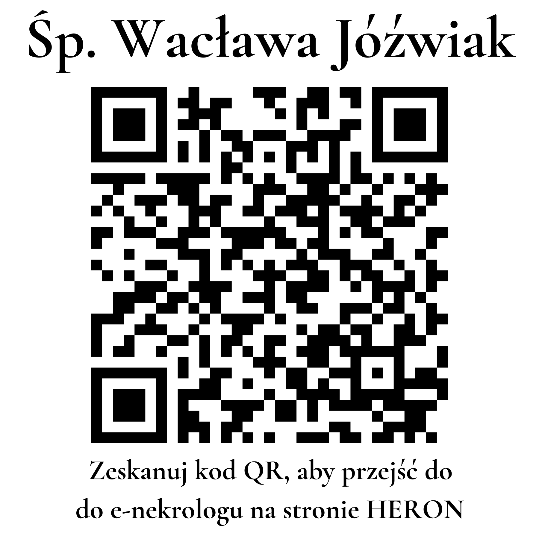 Kod QR do nekrologu Wacława Jóźwiak