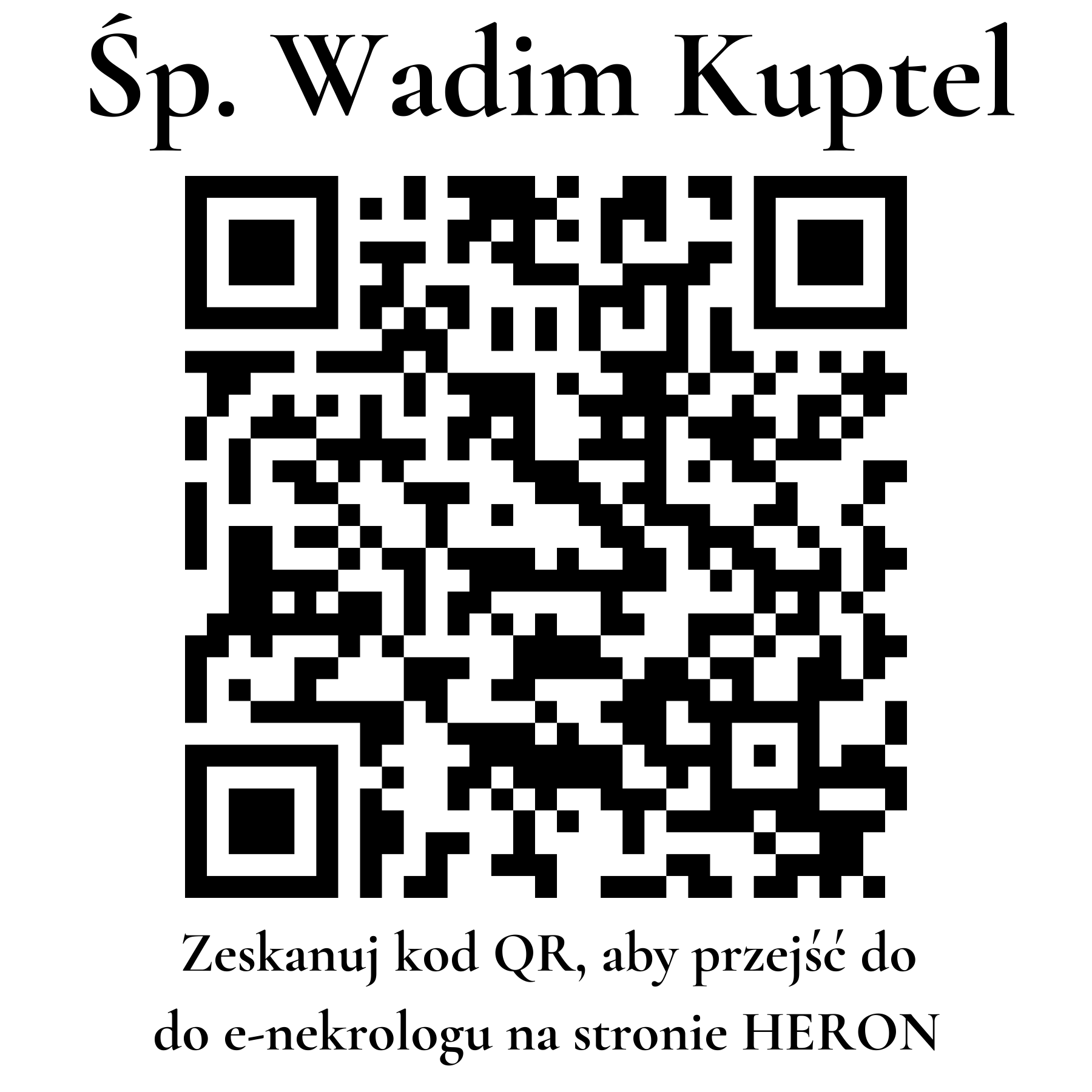 Kod QR do nekrologu Wadim Kuptel Kod QR do nekrologu Wadim Kuptel