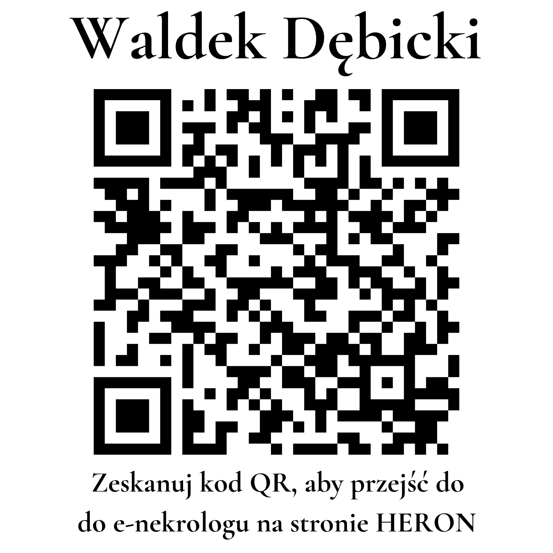 Kod QR do nekrologu Waldek Dębicki Kod QR do nekrologu Waldek Dębicki