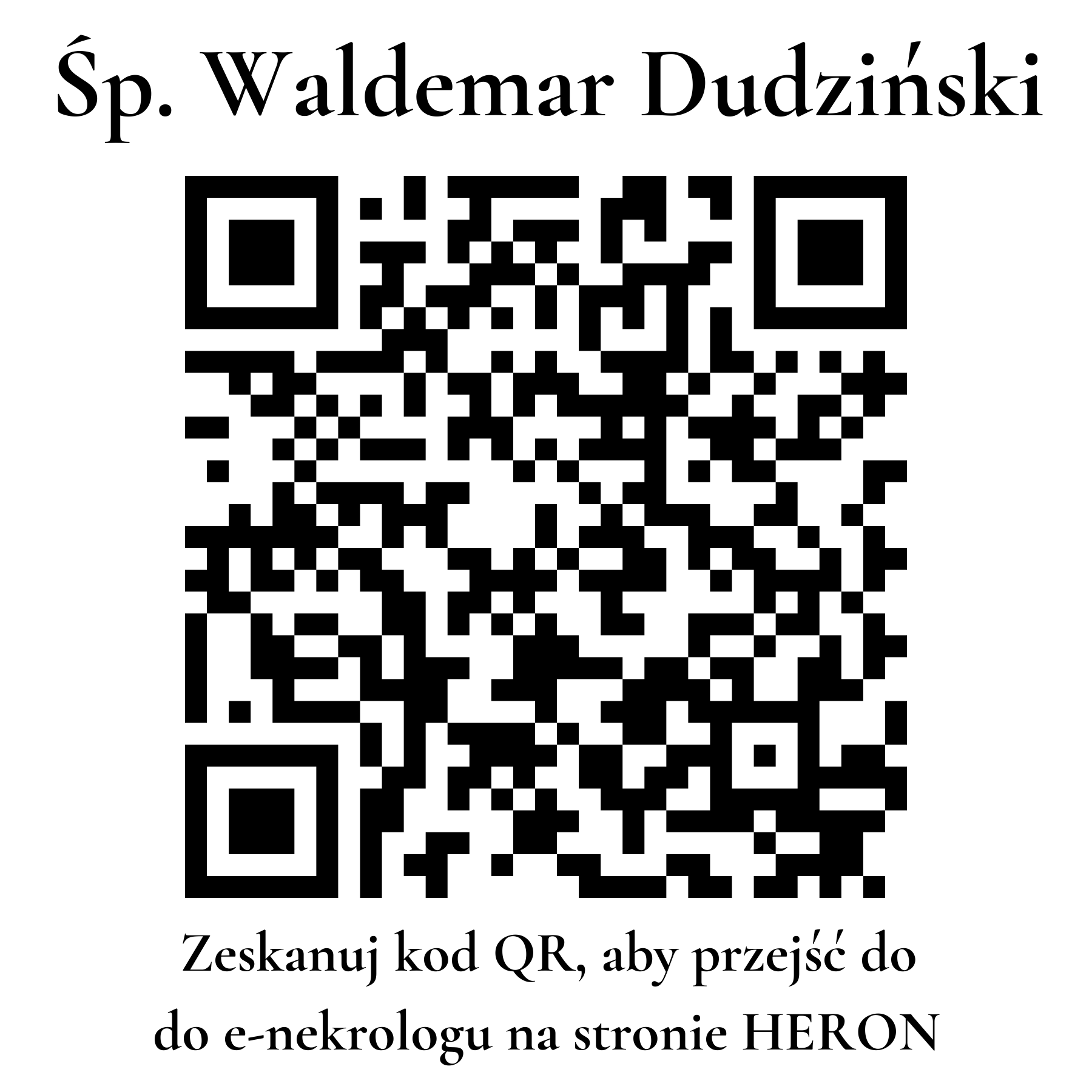 Kod QR do nekrologu Waldemar Dudziński