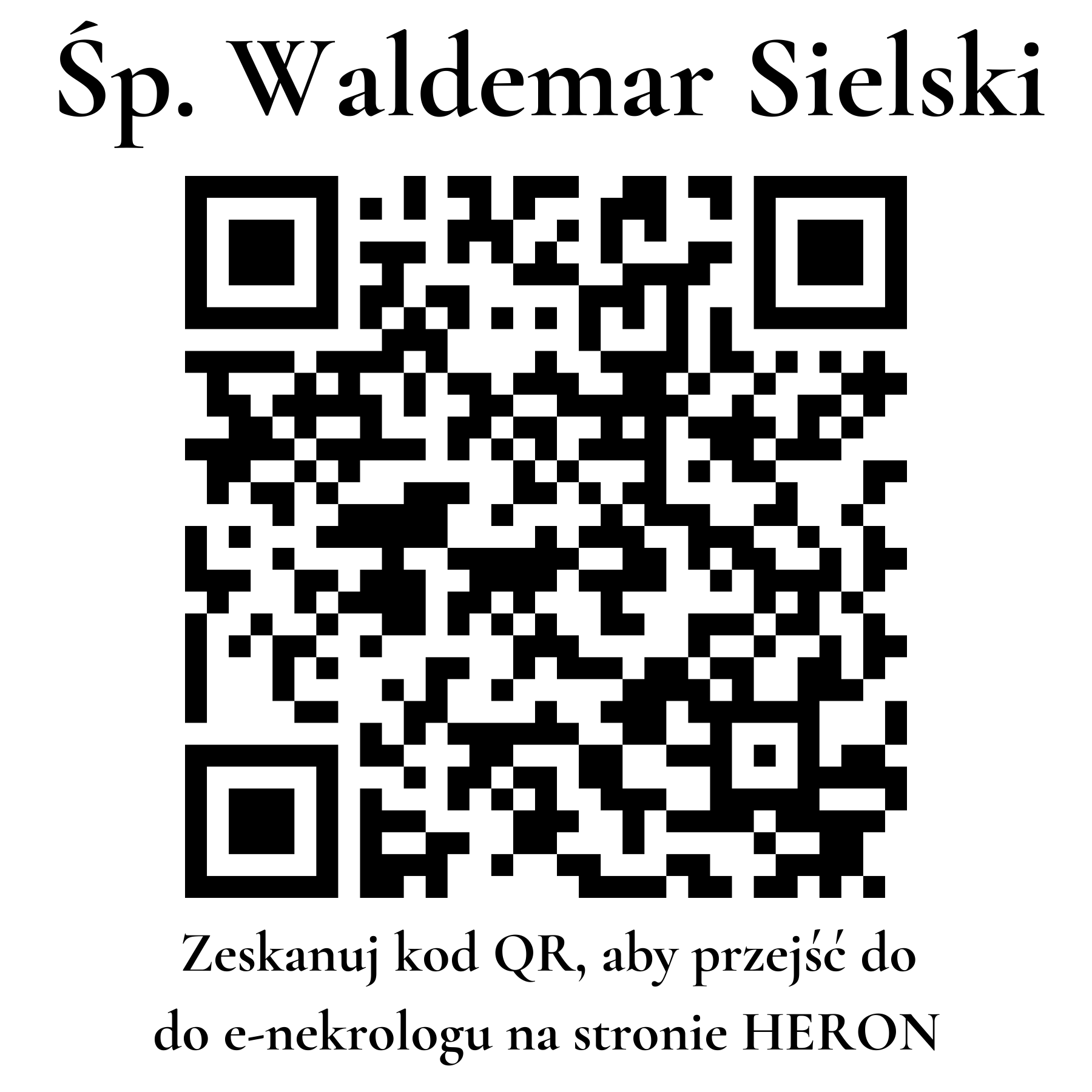 Kod QR do nekrologu Waldemar Sielski