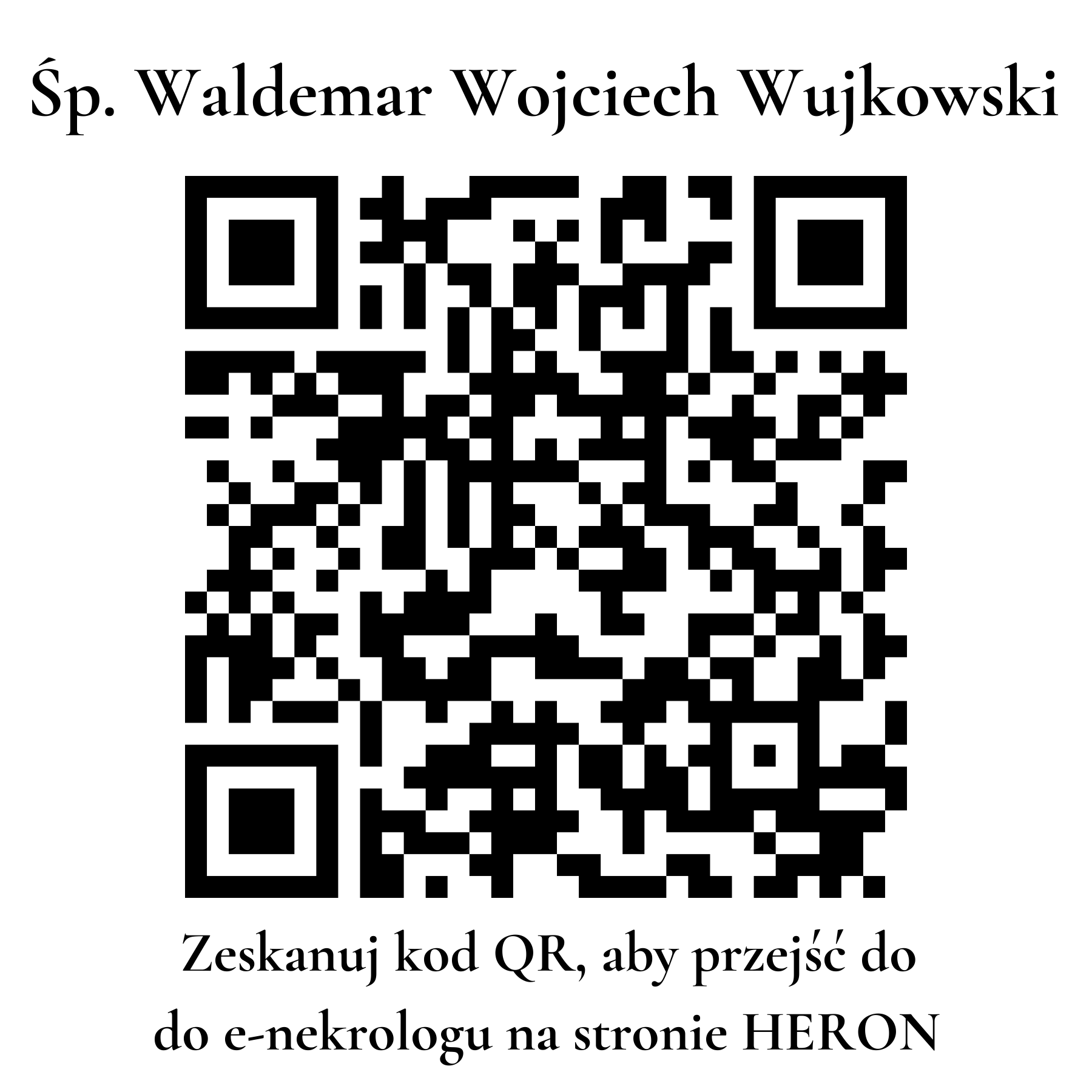 Kod QR do nekrologu Waldemar Wojciech Wujkowski