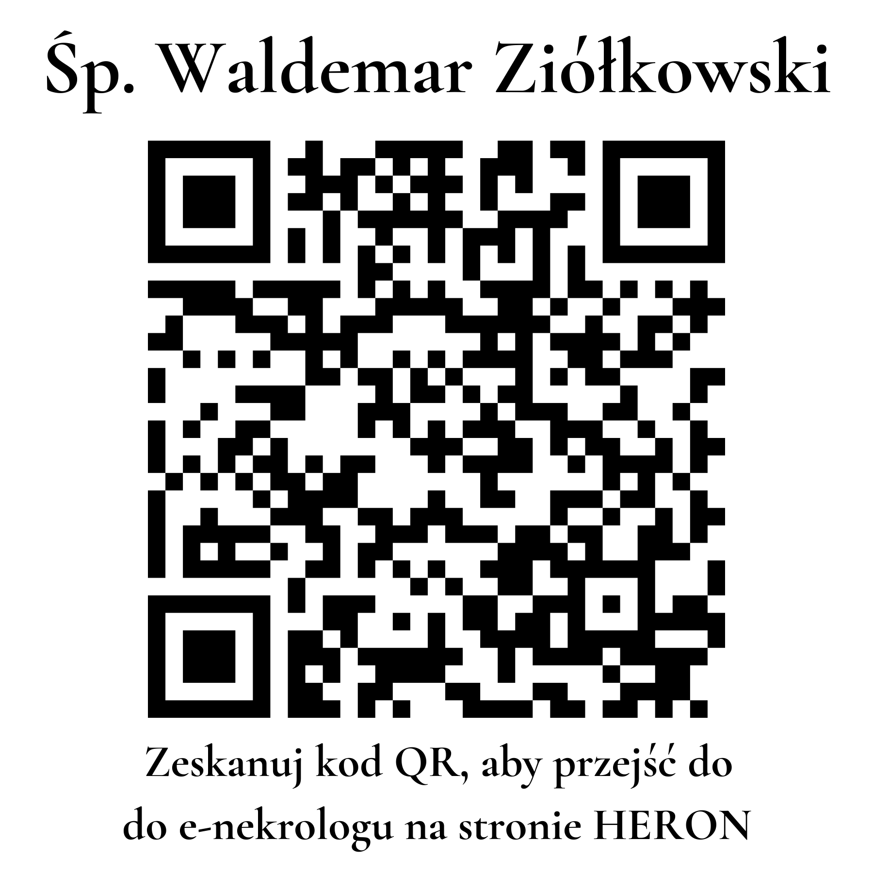 Kod QR do nekrologu Waldemar Ziółkowski