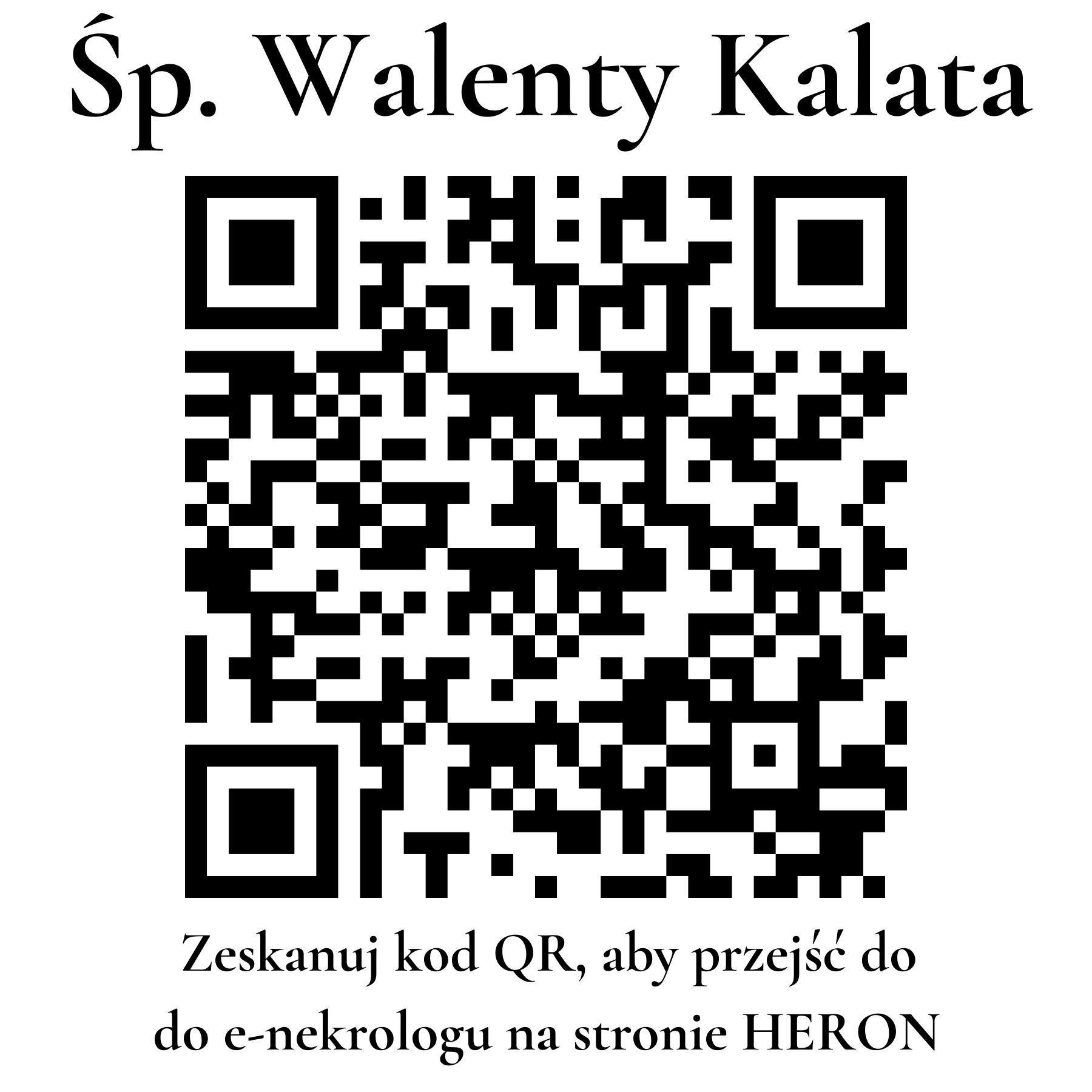 Kod QR do nekrologu Walenty Kalata