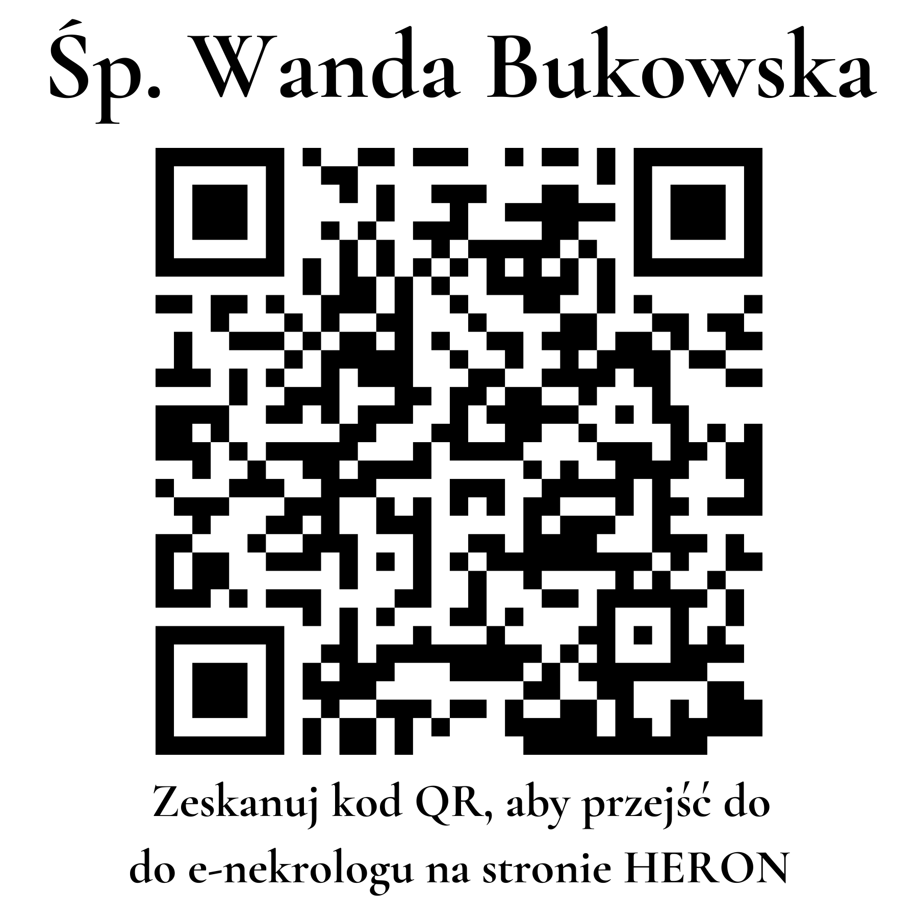 Kod QR do nekrologu Wanda Bukowska