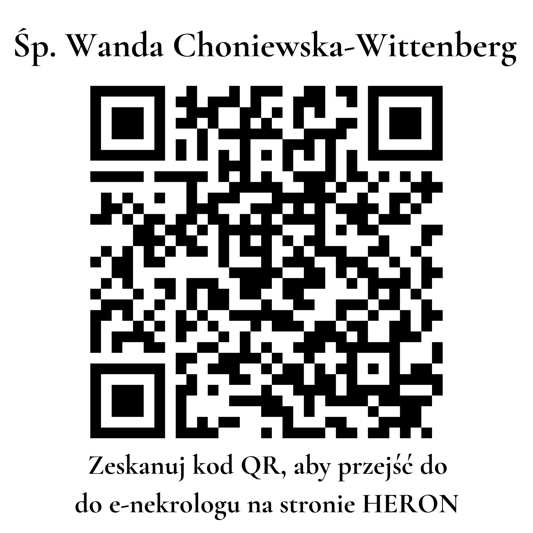 Kod QR do nekrologu Wanda Choniewska-Wittenberg