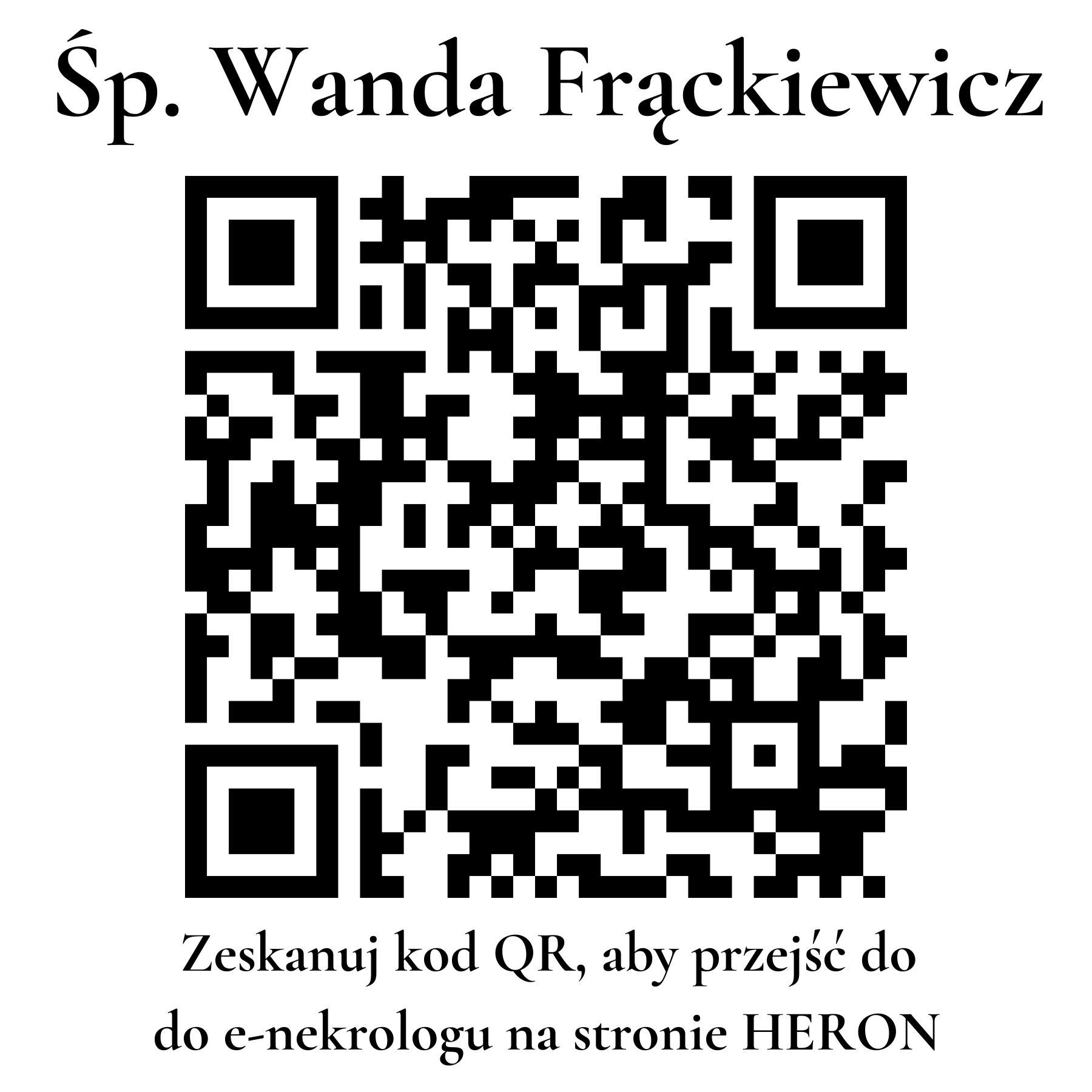 Kod QR do nekrologu Wanda Frąckiewicz