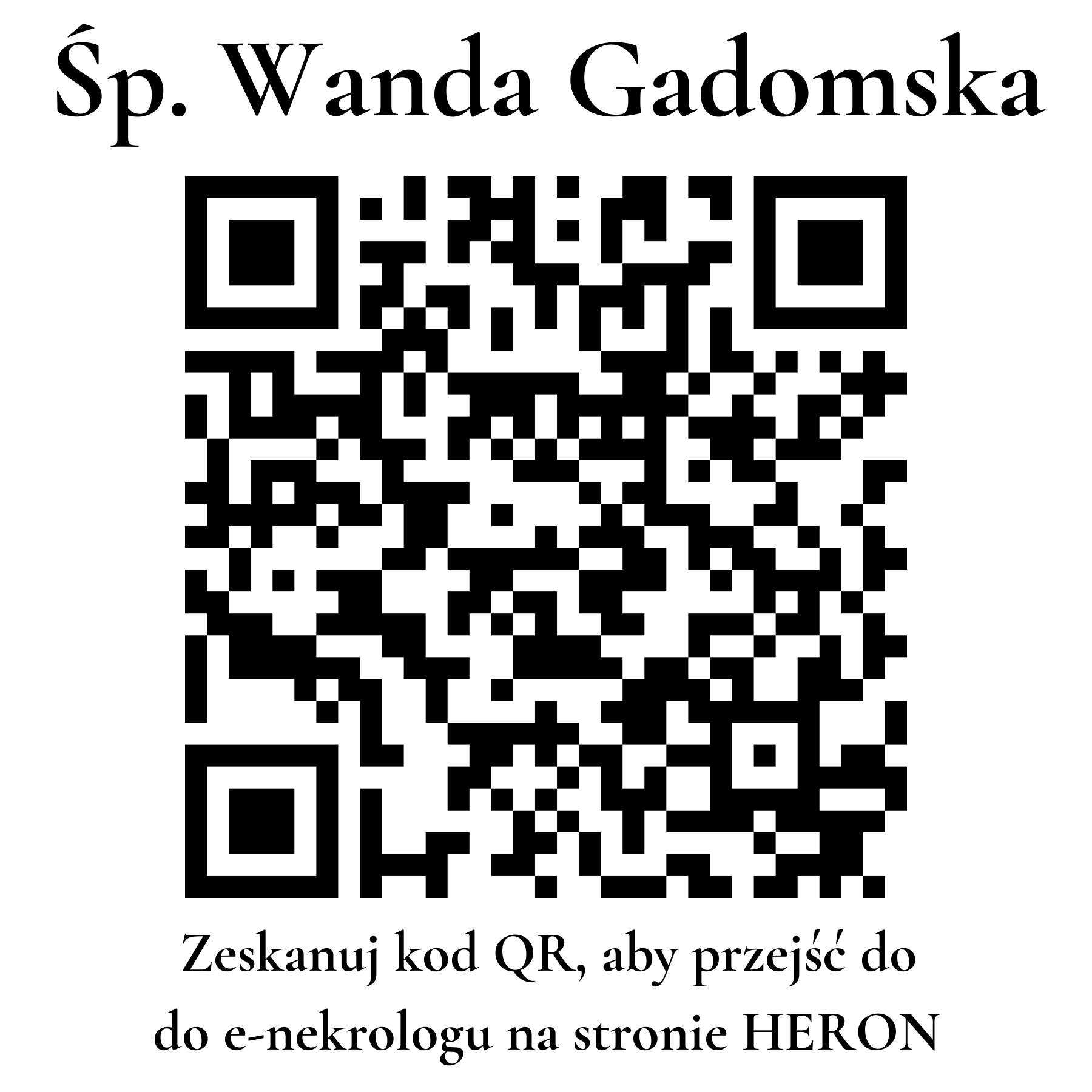 Kod QR do nekrologu Wanda Gadomska Kod QR do nekrologu Wanda Gadomska