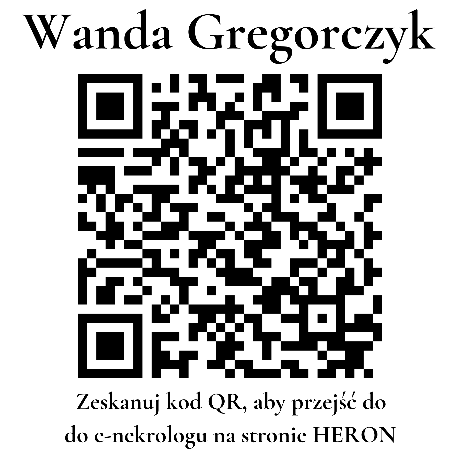 Kod QR do nekrologu Wanda Gregorczyk