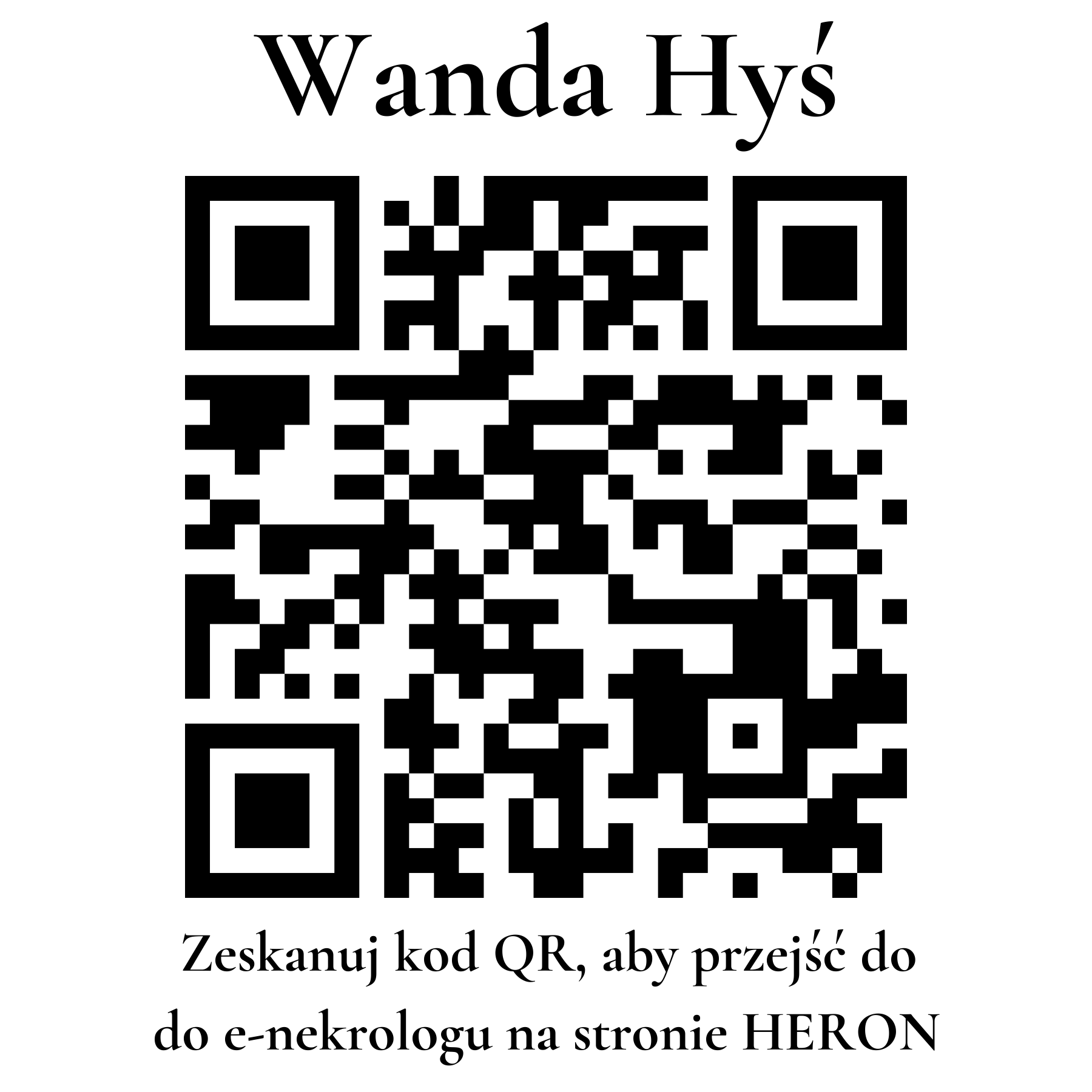 Kod QR do nekrologu Wanda Hyś