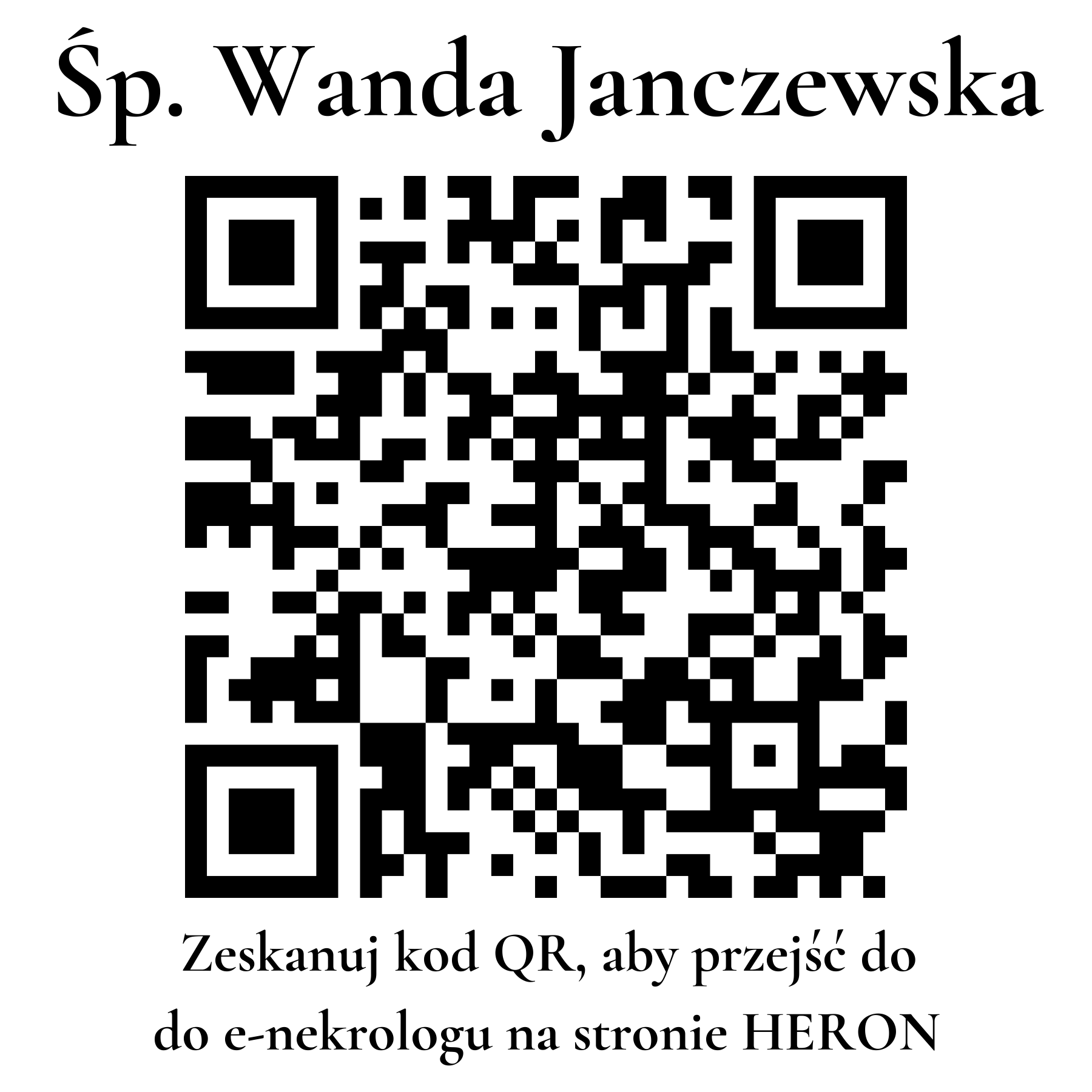 Kod QR do nekrologu Wanda Janczewska