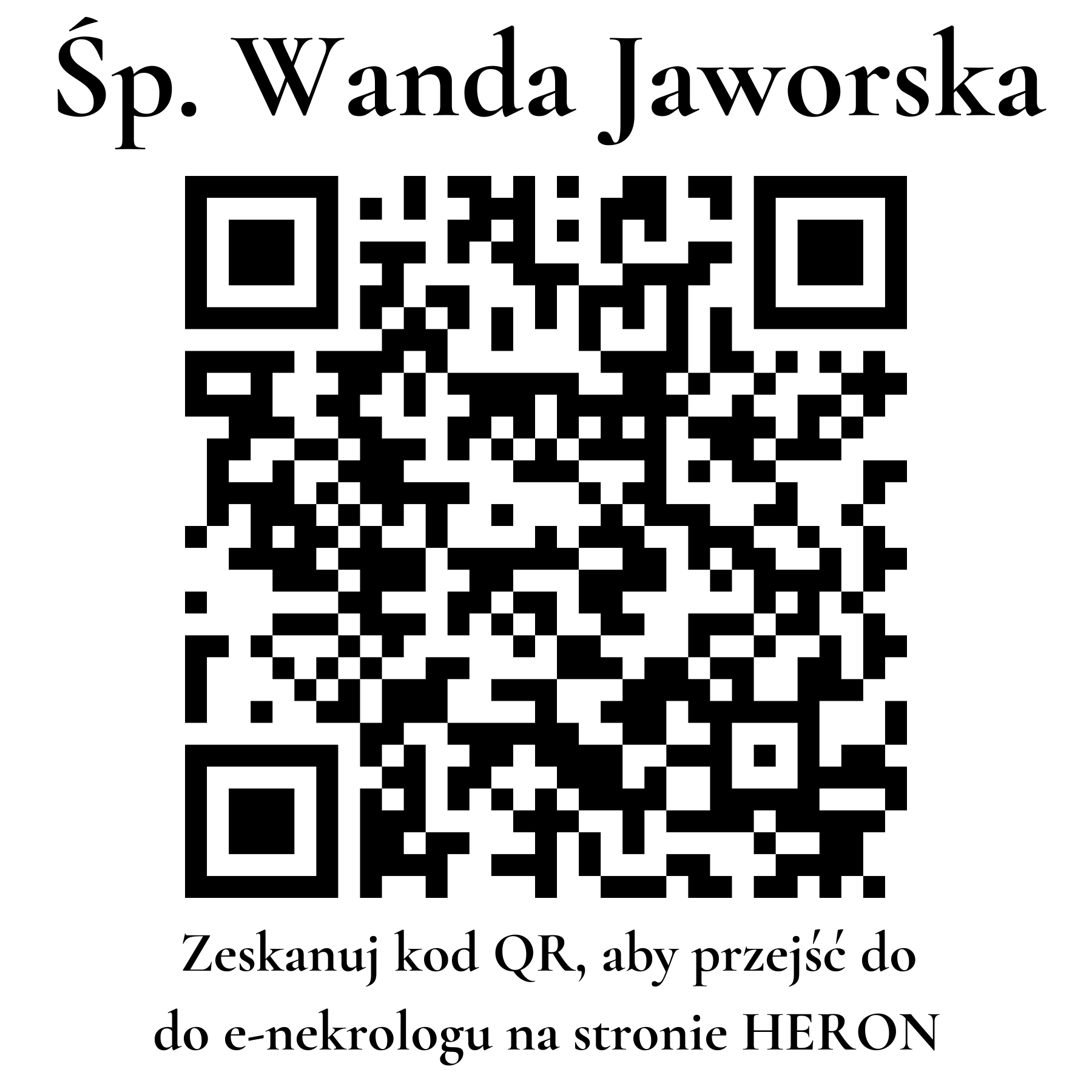 Kod QR do nekrologu Wanda Jaworska