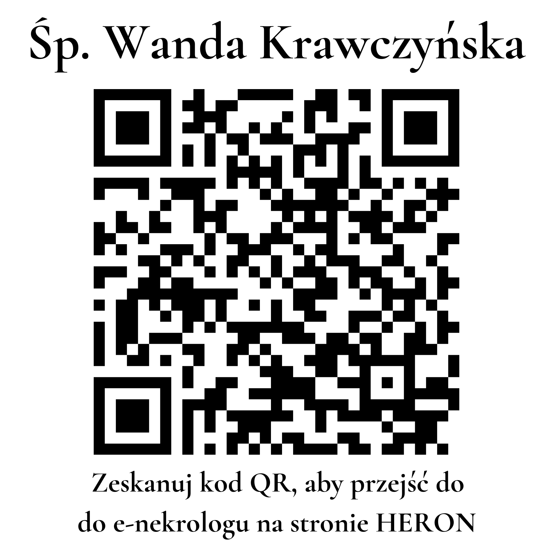 Kod QR do nekrologu Wanda Krawczyńska Kod QR do nekrologu Wanda Krawczyńska