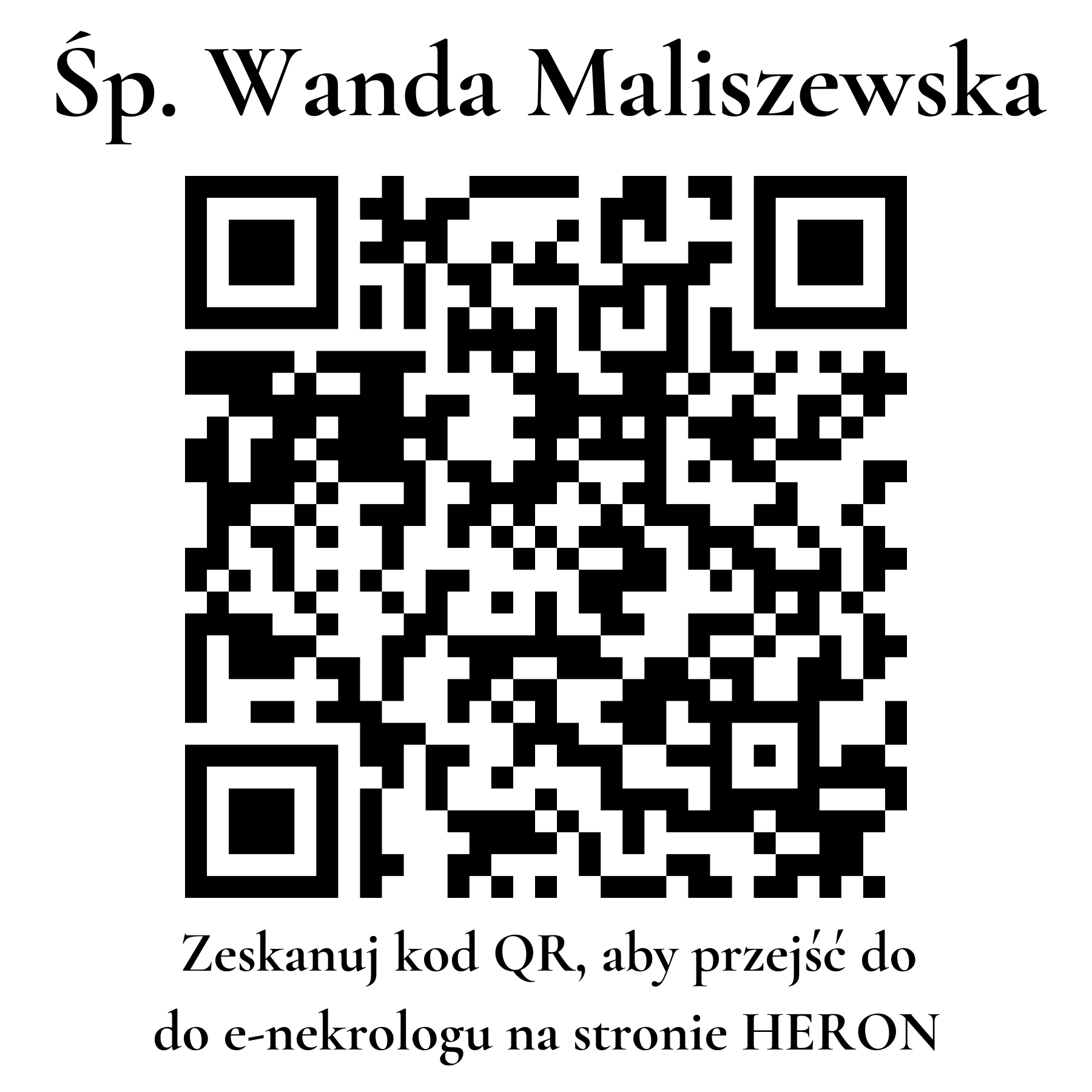 Kod QR do nekrologu Wanda Maliszewska