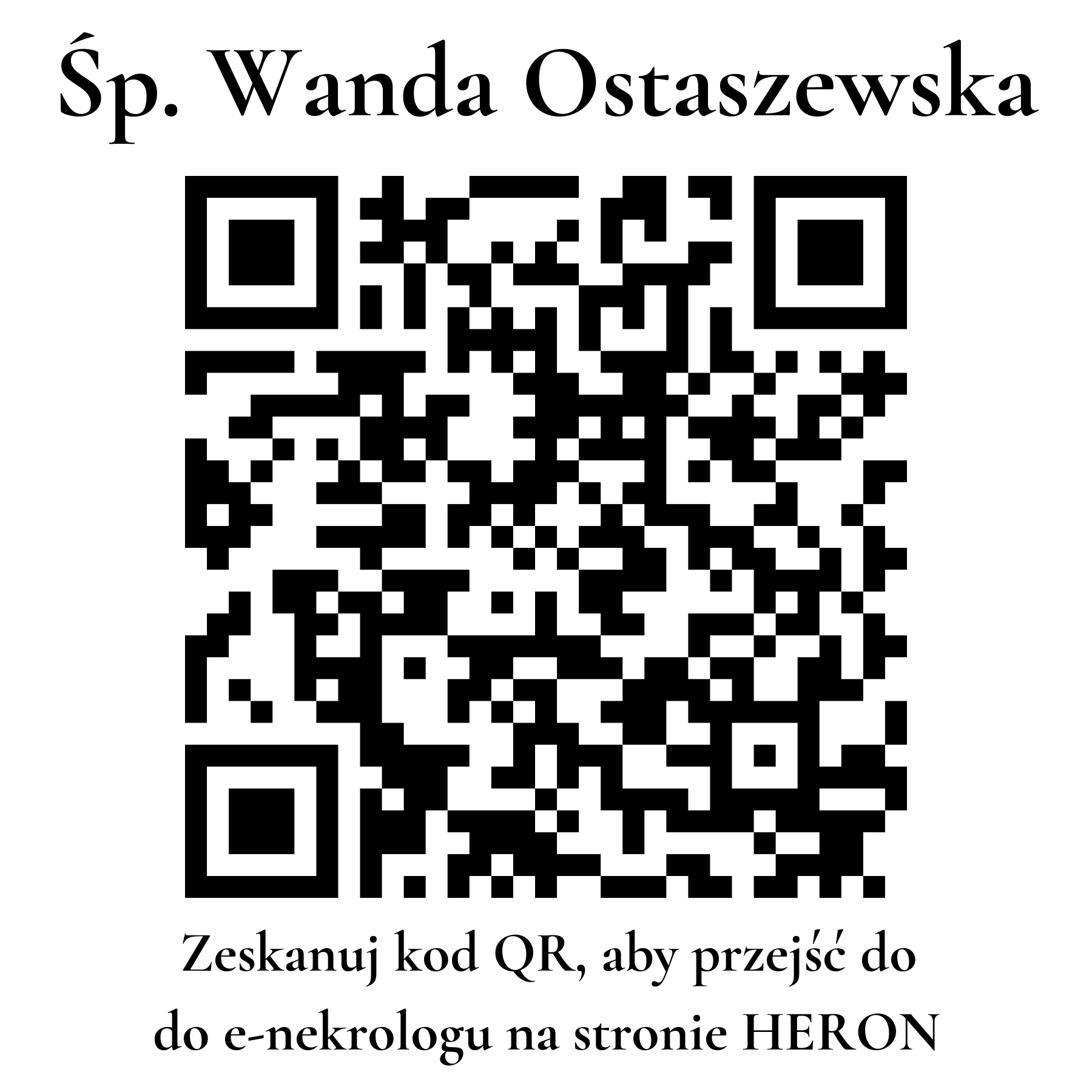Kod QR do nekrologu Wanda Ostaszewska