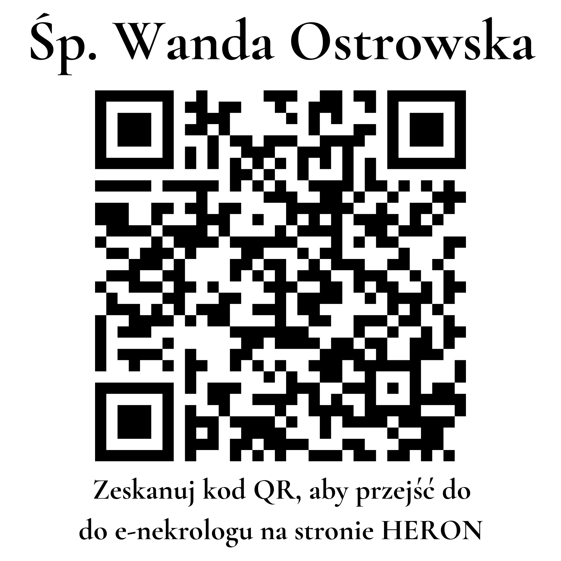 Kod QR do nekrologu Wanda Ostrowska Kod QR do nekrologu Wanda Ostrowska