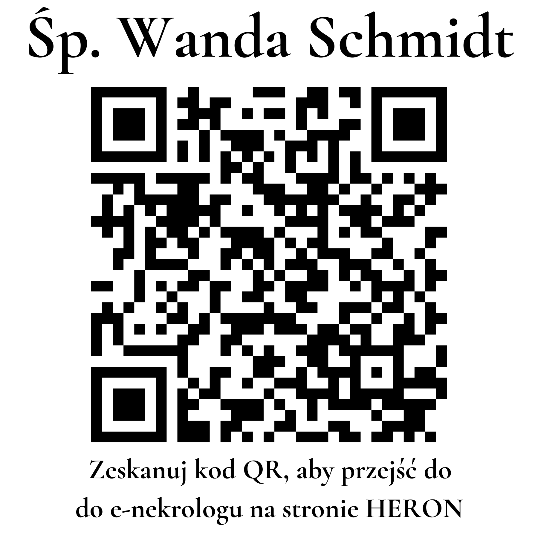 Kod QR do nekrologu Wanda Schmidt