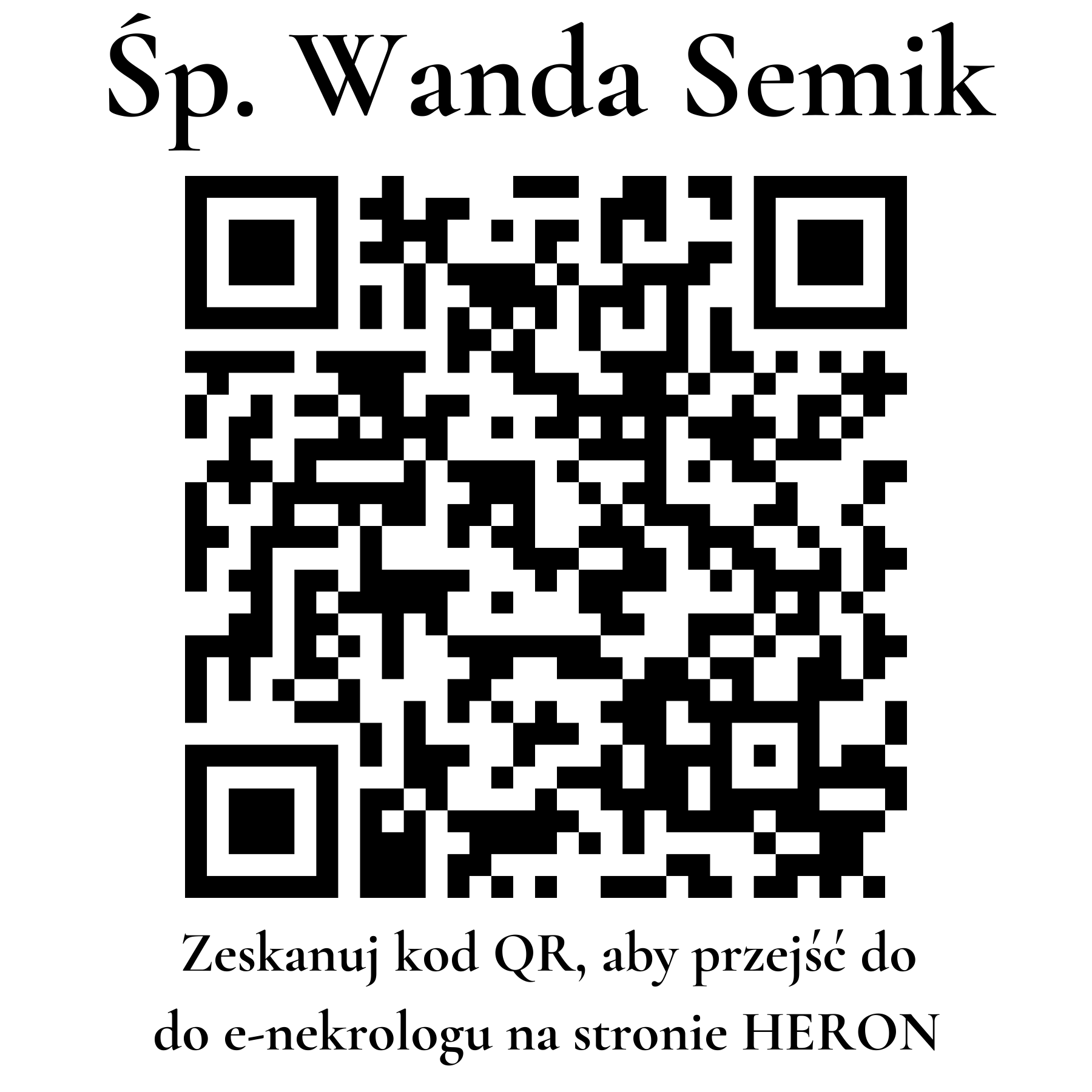 Kod QR do nekrologu Wanda Semik Kod QR do nekrologu Wanda Semik