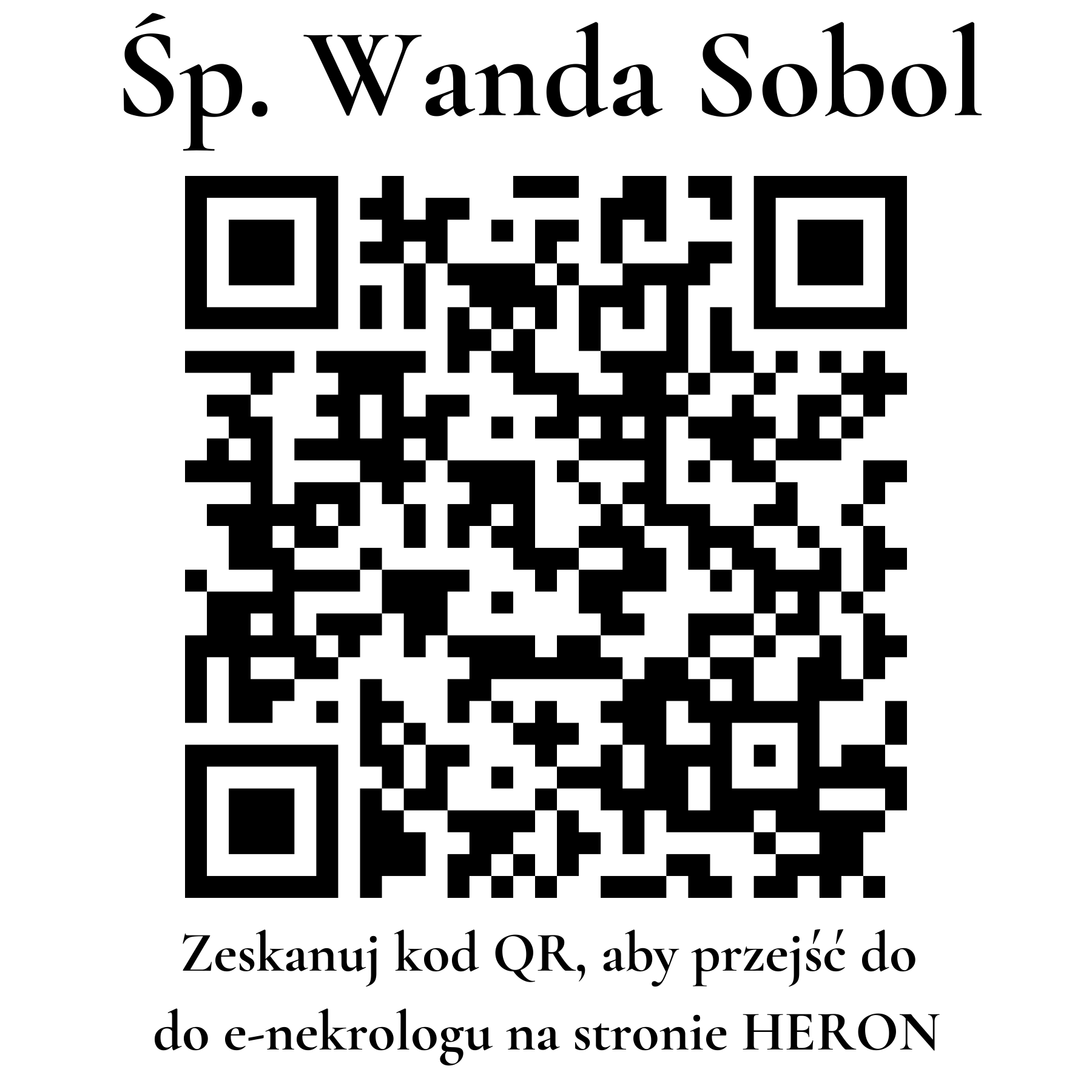 Kod QR do nekrologu Wanda Sobol Kod QR do nekrologu Wanda Sobol