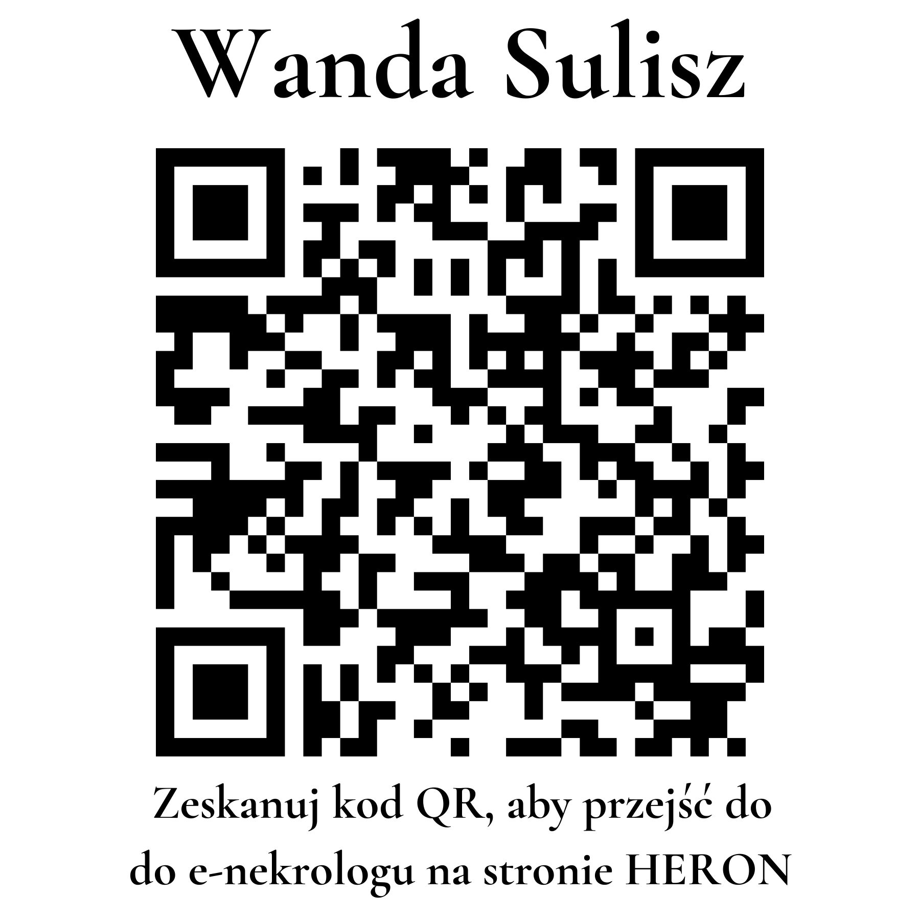 Kod QR do nekrologu Wanda Sulisz Kod QR do nekrologu Wanda Sulisz
