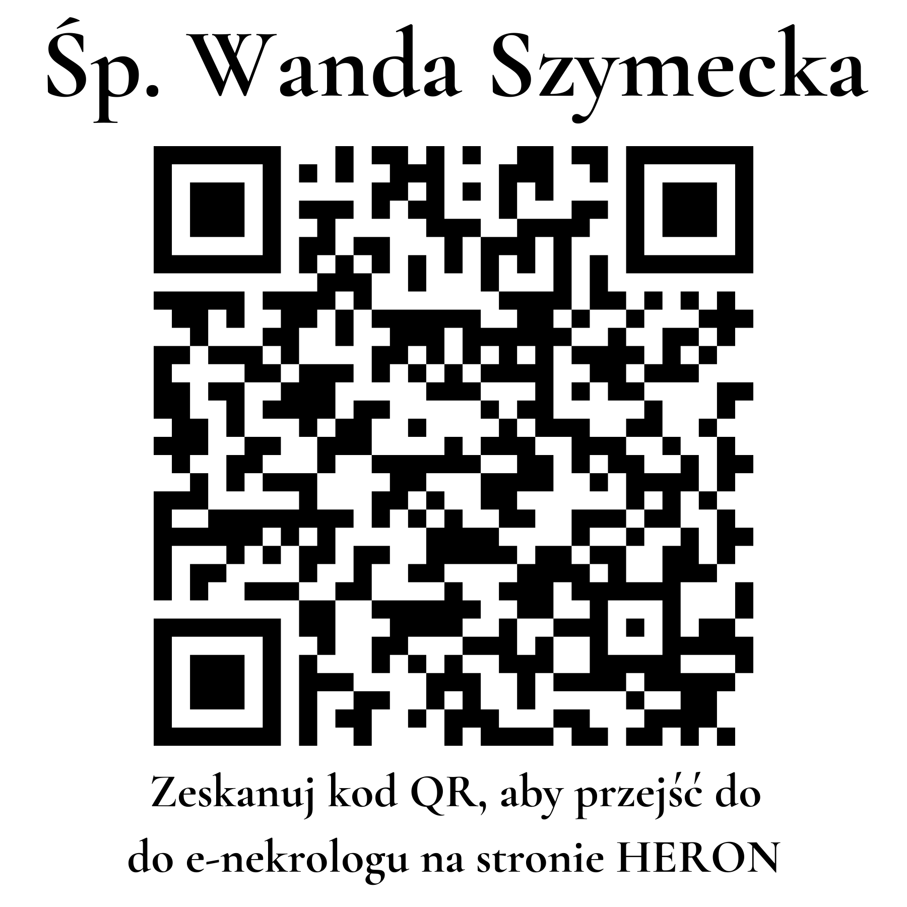 Kod QR do nekrologu Wanda Szymecka Kod QR do nekrologu Wanda Szymecka