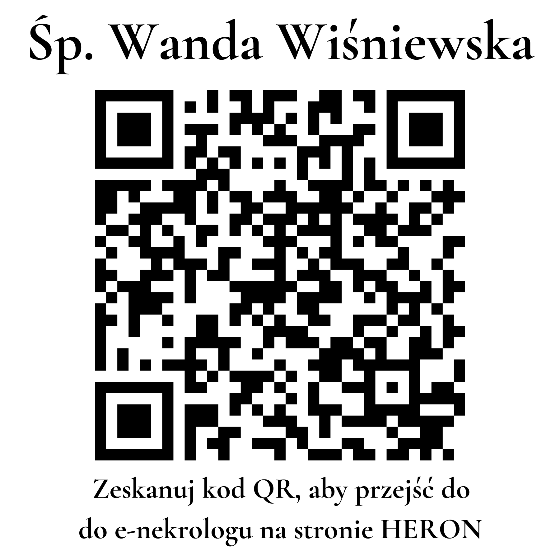 Kod QR do nekrologu Wanda Wiśniewska Kod QR do nekrologu Wanda Wiśniewska