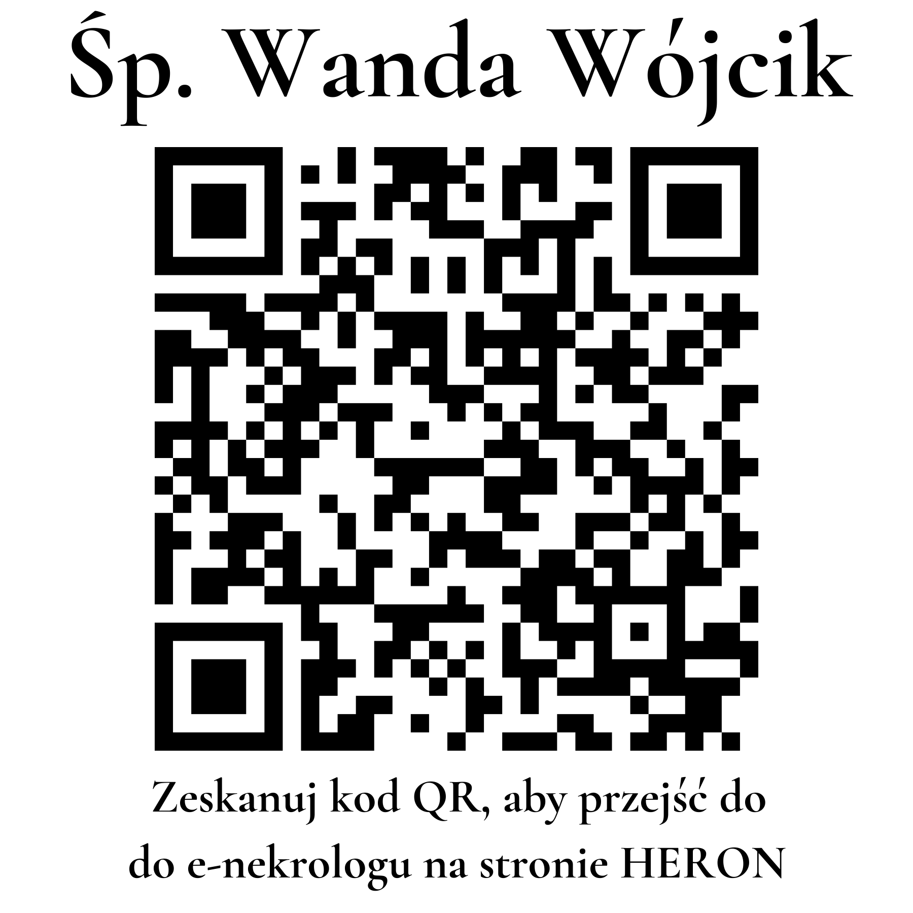 Kod QR do nekrologu Wanda Wójcik Kod QR do nekrologu Wanda Wójcik