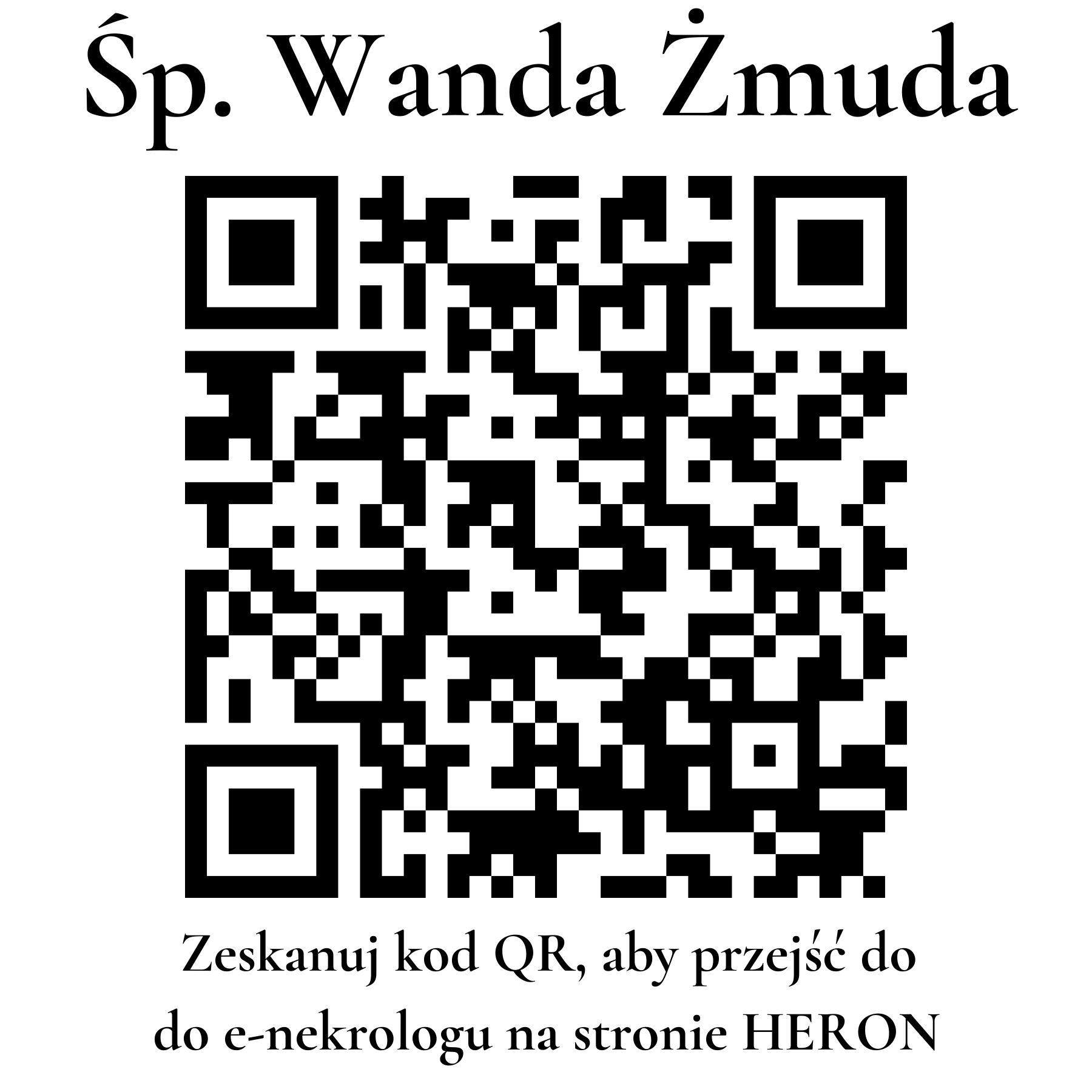 Kod QR do nekrologu Wanda Żmuda Kod QR do nekrologu Wanda Żmuda