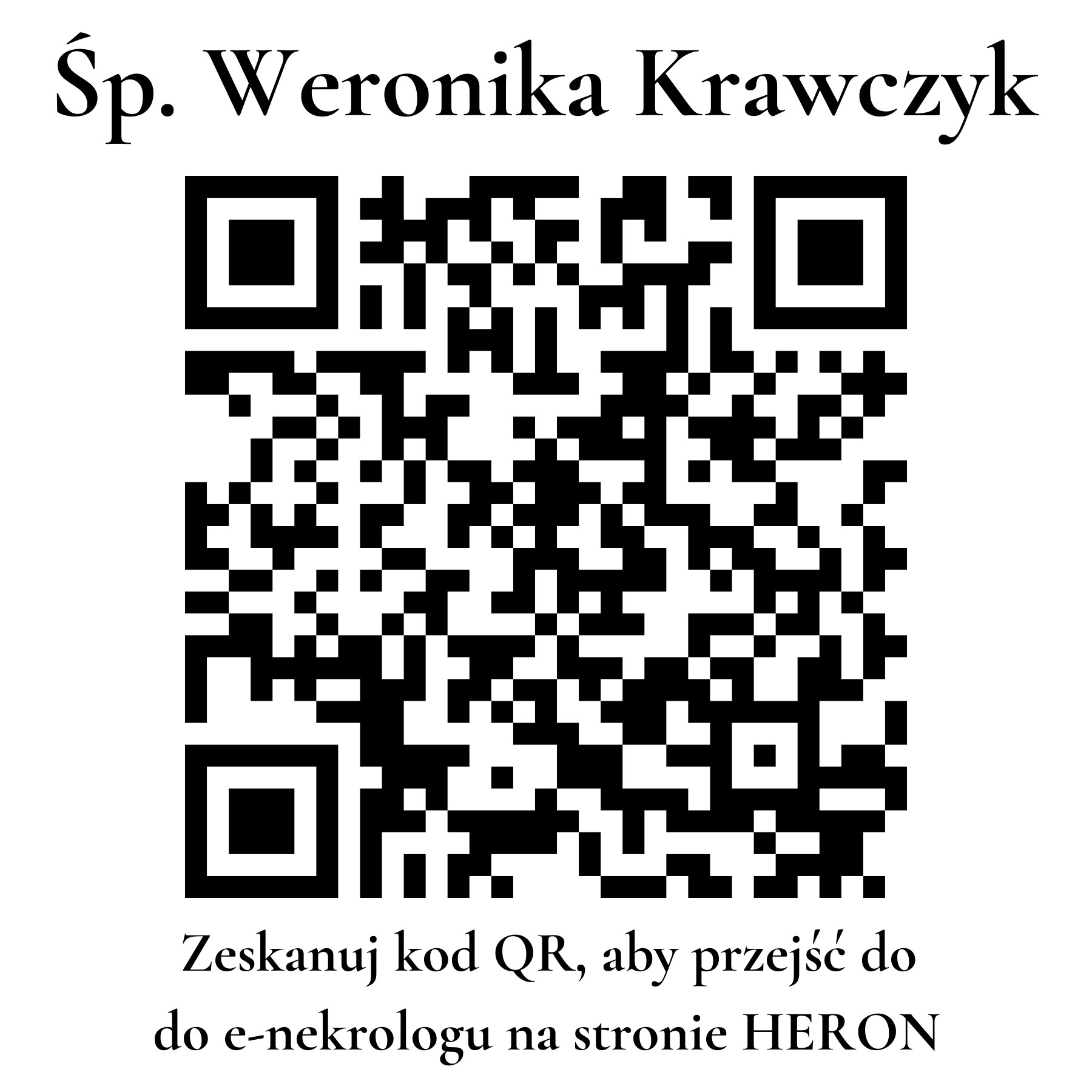 Kod QR do nekrologu Weronika Krawczyk Kod QR do nekrologu Weronika Krawczyk