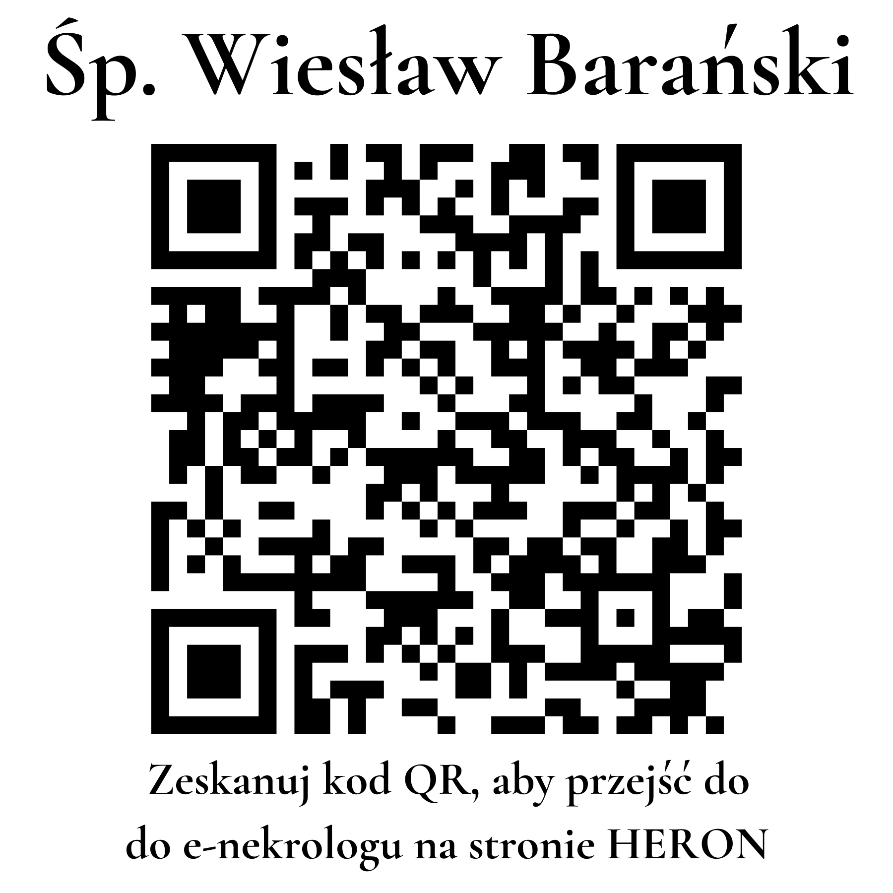 Kod QR do nekrologu Wiesław Barański