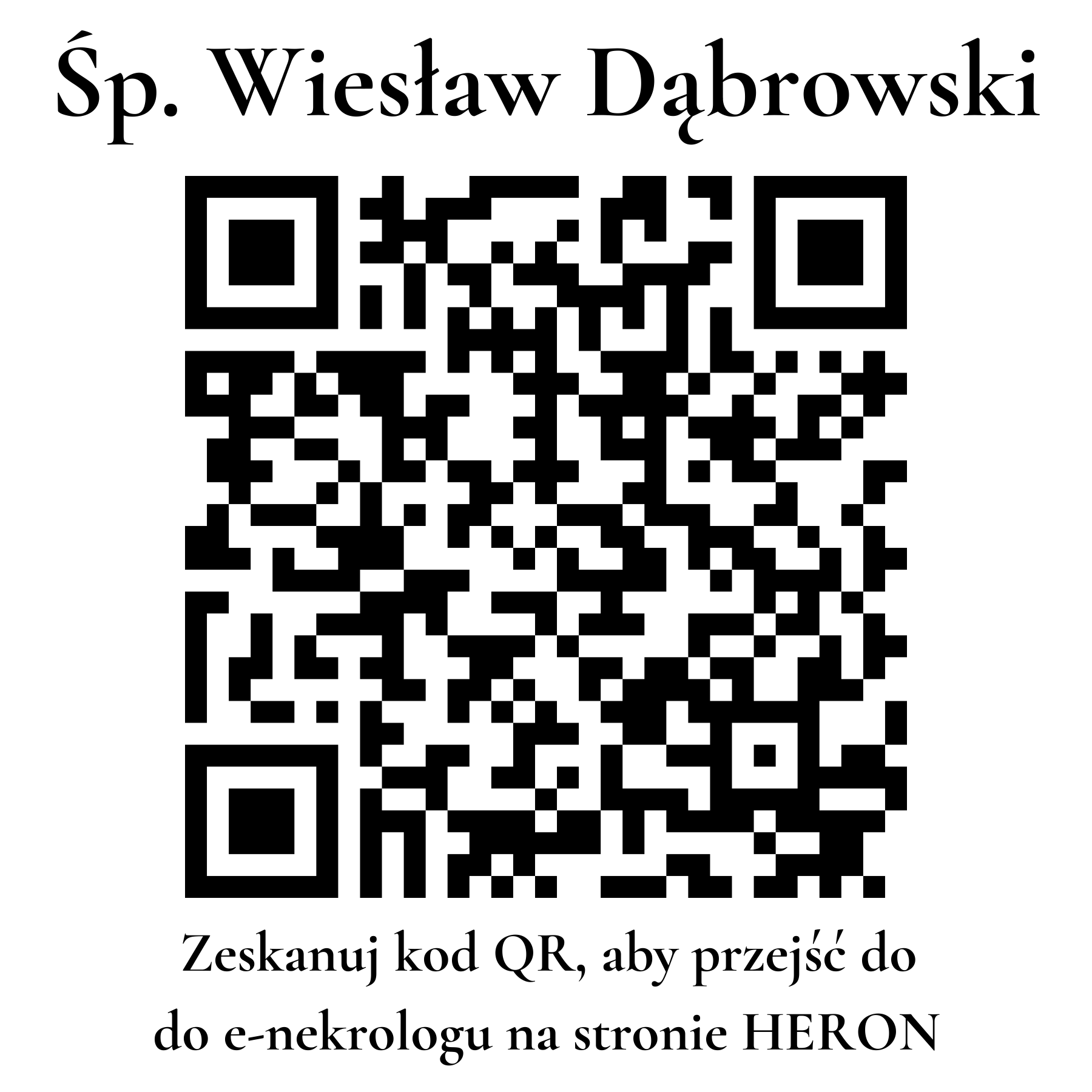 Kod QR do nekrologu Wiesław Dąbrowski Kod QR do nekrologu Wiesław Dąbrowski