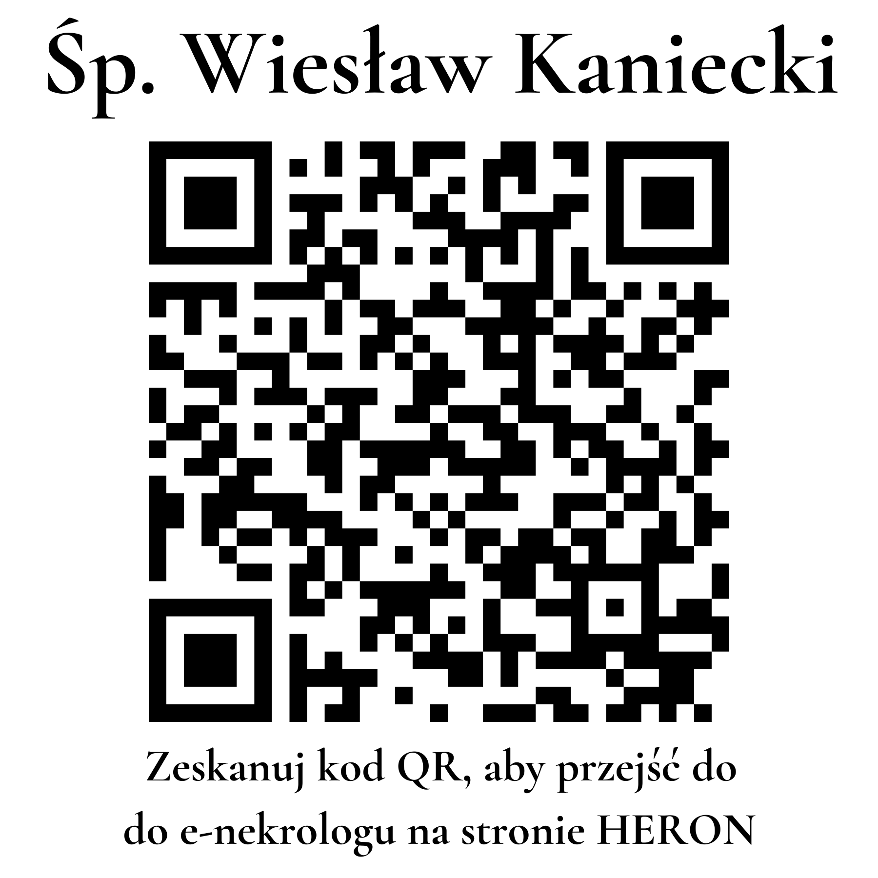 Kod QR do nekrologu Wiesław Kaniecki