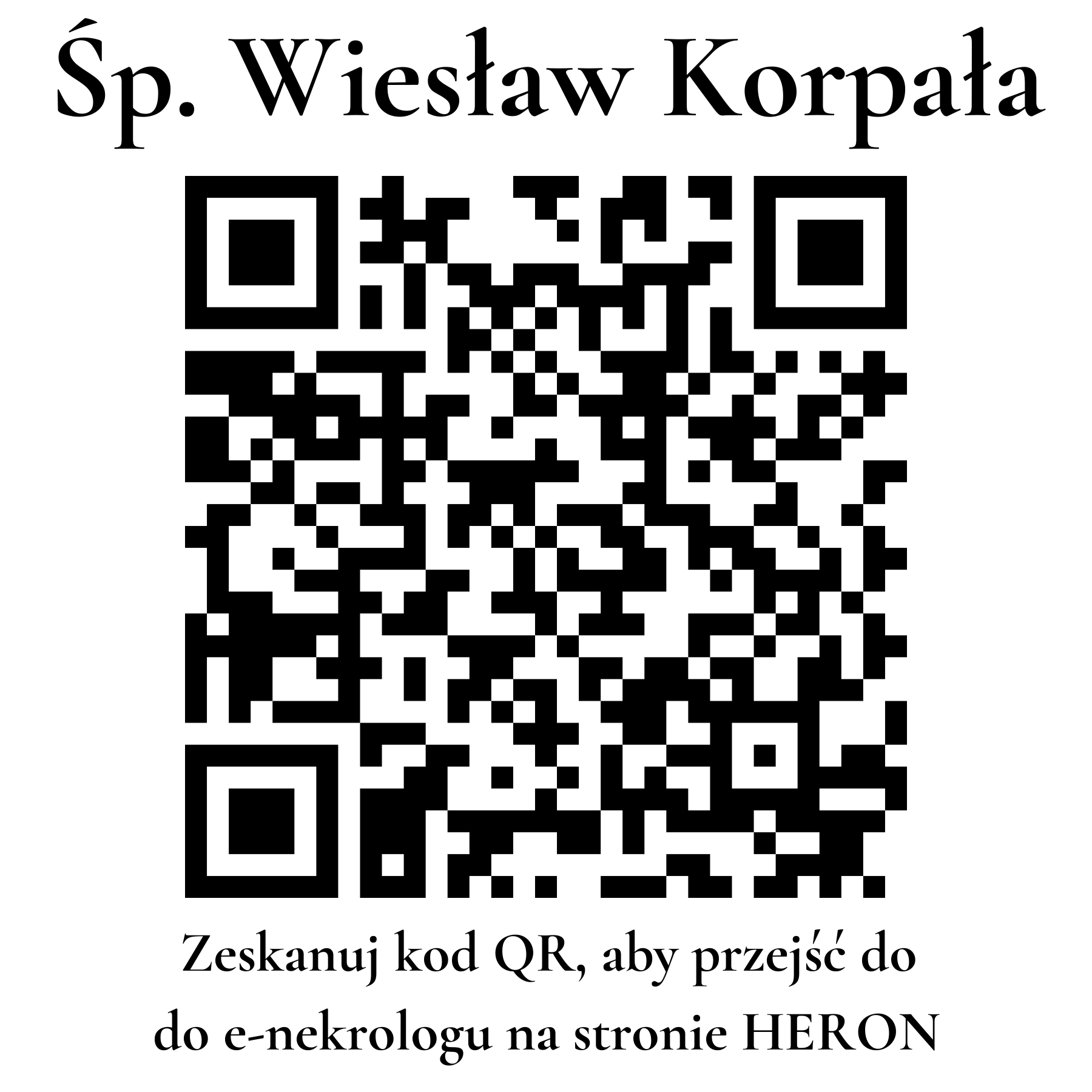 Kod QR do nekrologu Wiesław Korpała