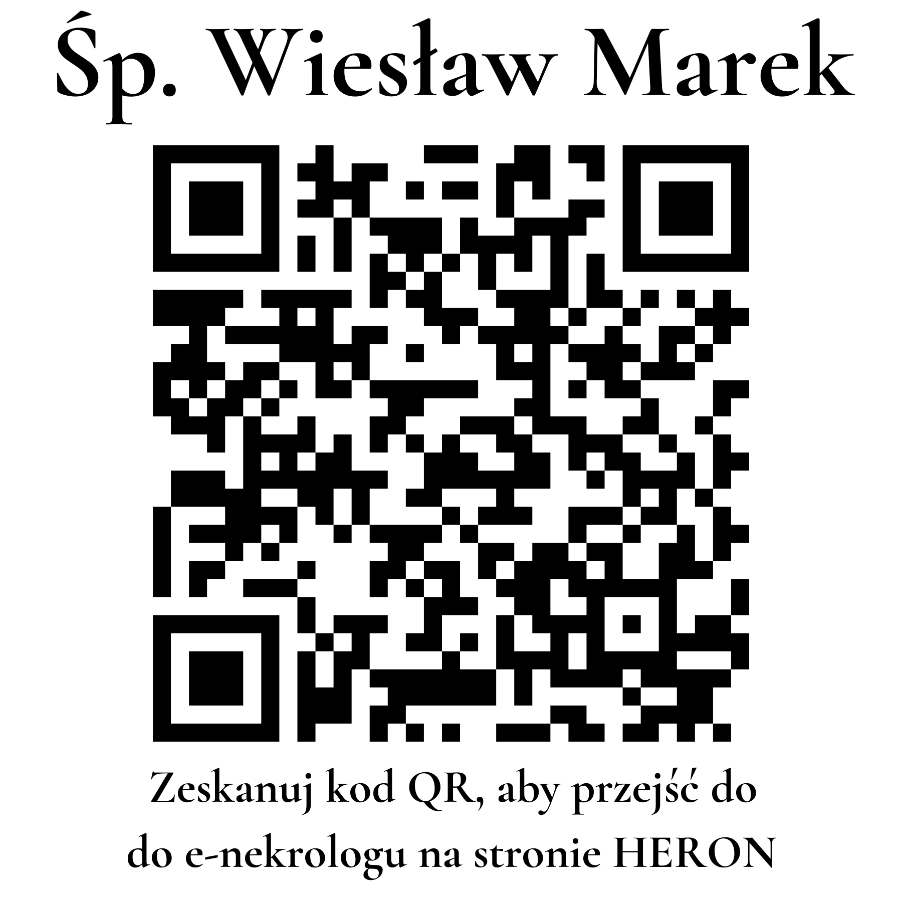 Kod QR do nekrologu Wiesław Marek Kod QR do nekrologu Wiesław Marek