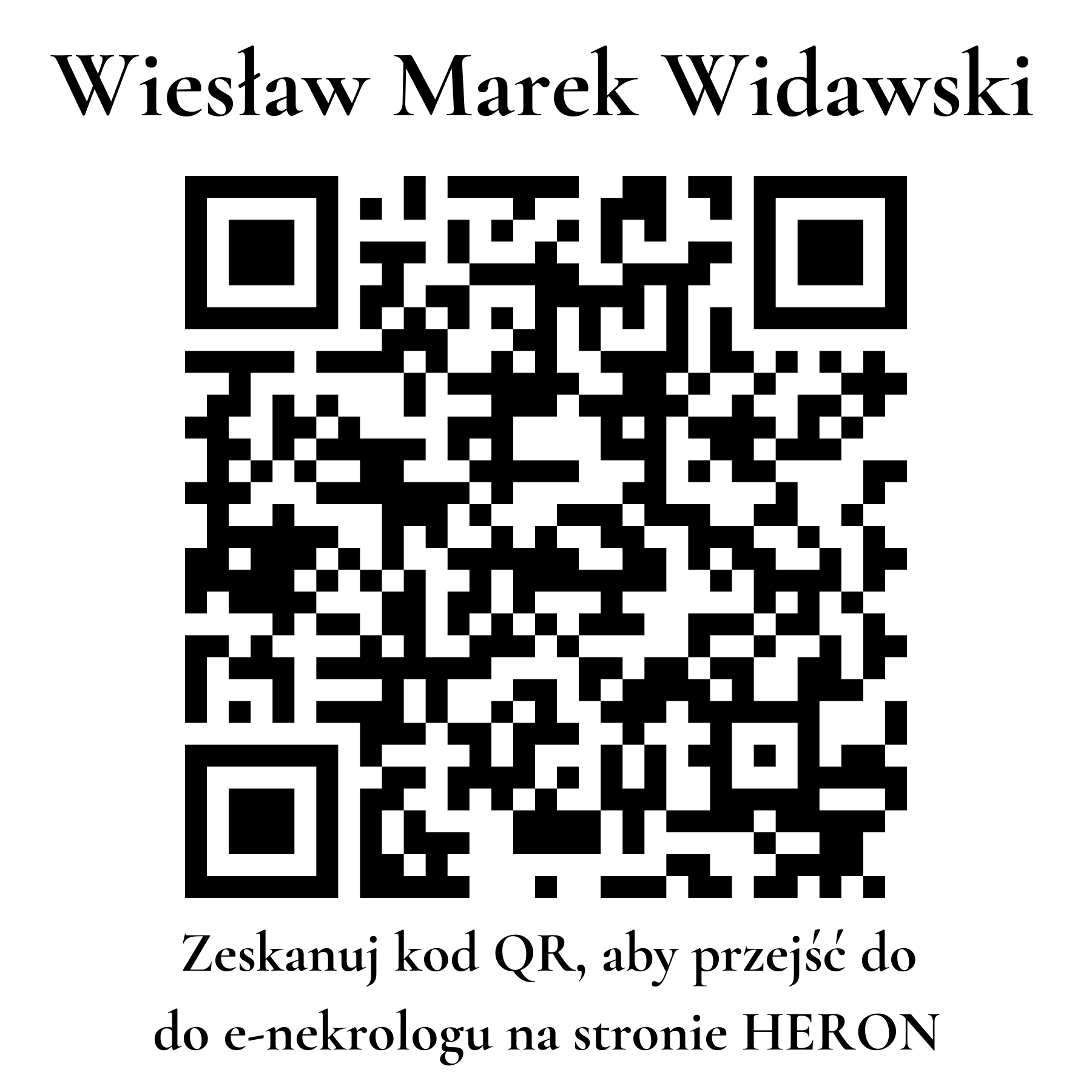 Kod QR do nekrologu Wiesław Marek Widawski