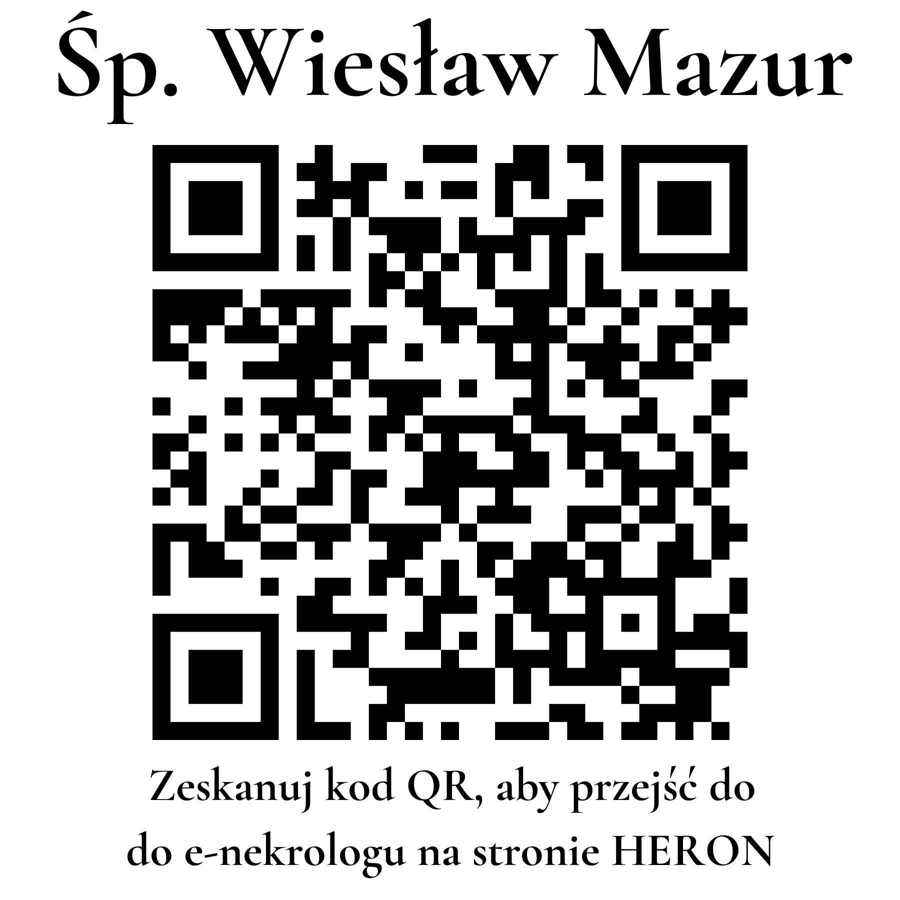 Kod QR do nekrologu Wiesław Mazur